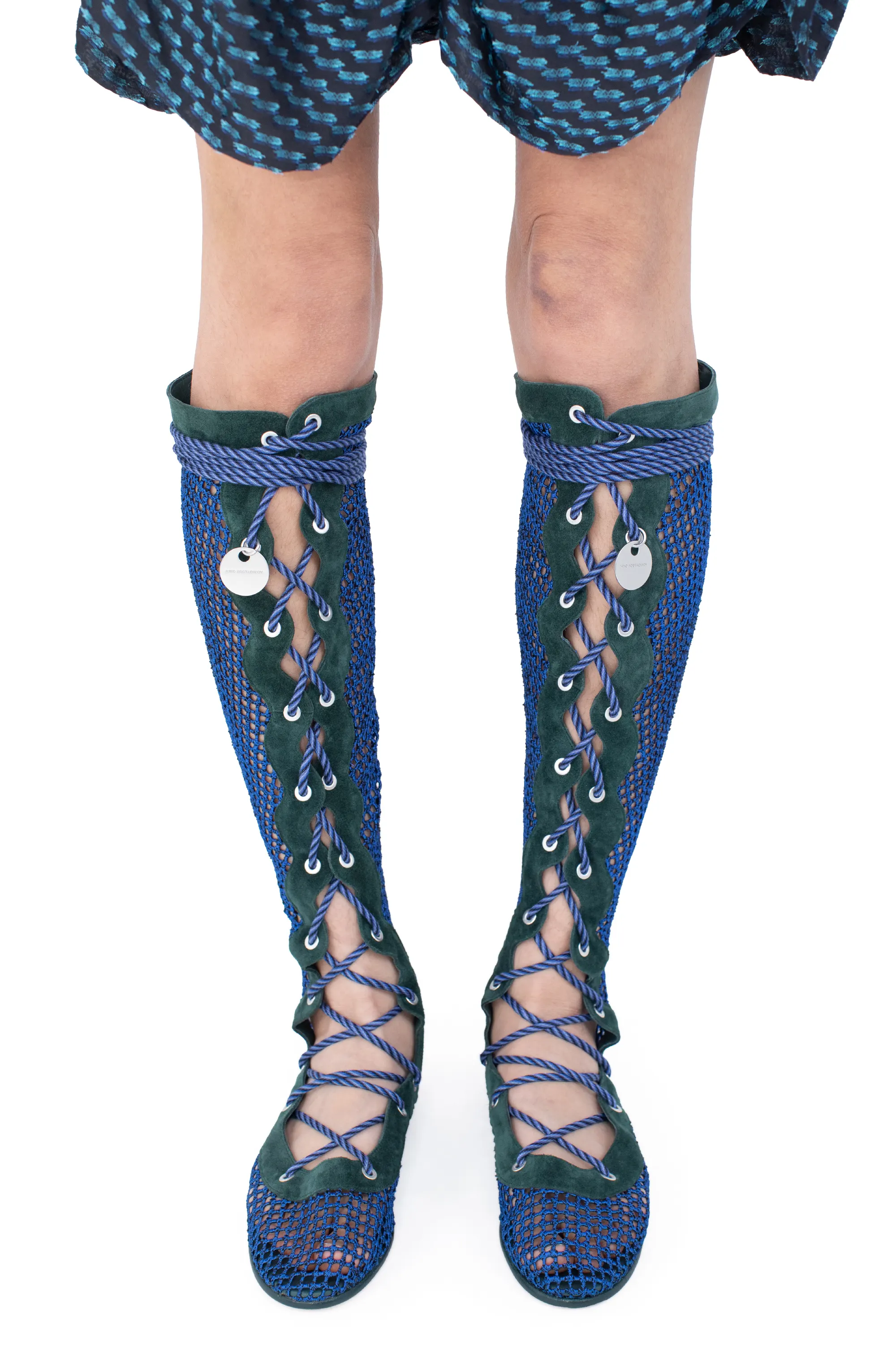 KIKO KOSTADINOV RETICELLA KNEE HIGH BOOT - SAPPHIRE