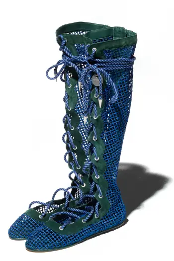 KIKO KOSTADINOV RETICELLA KNEE HIGH BOOT - SAPPHIRE