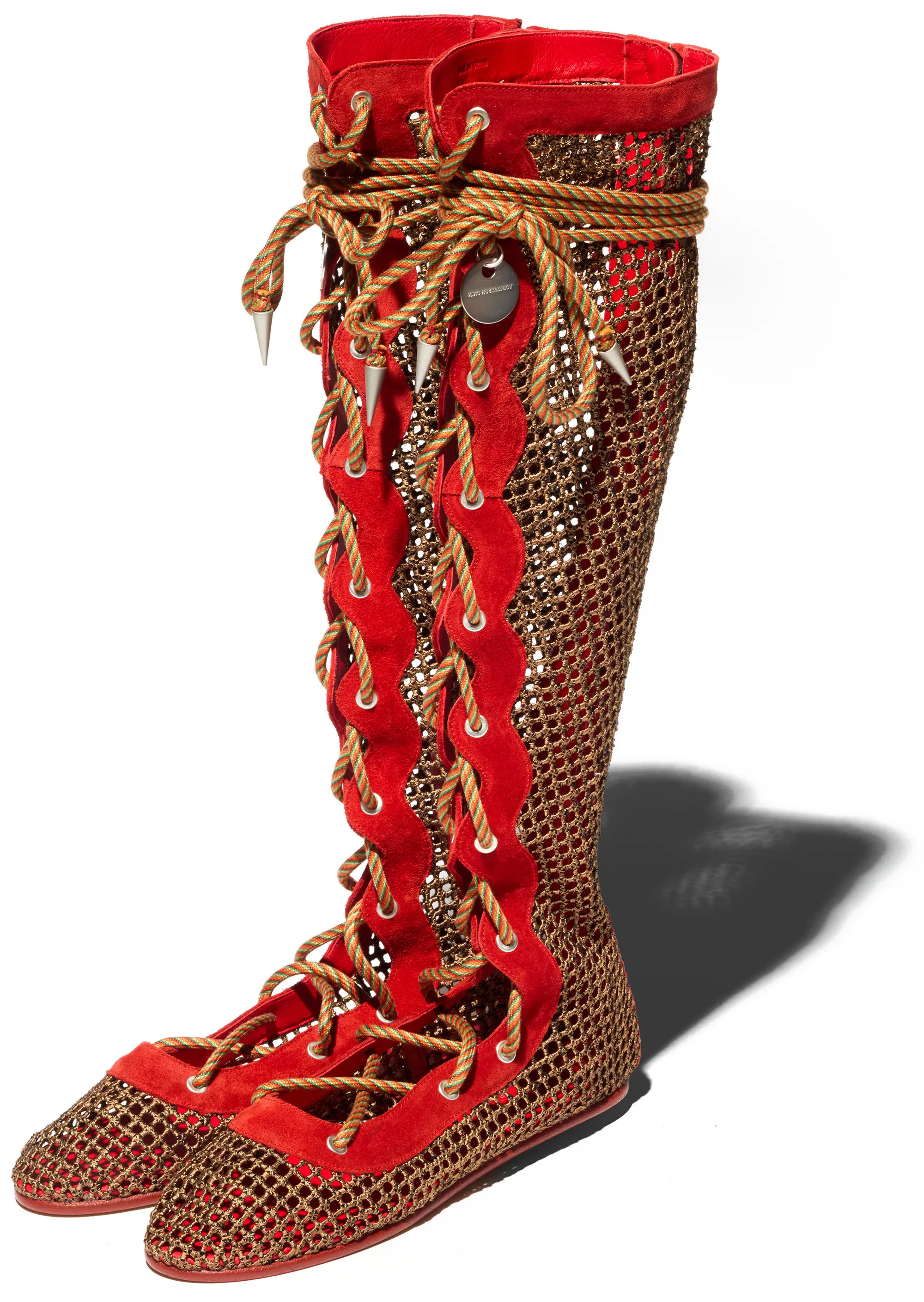 KIKO KOSTADINOV RETICELLA KNEE HIGH BOOT - RED
