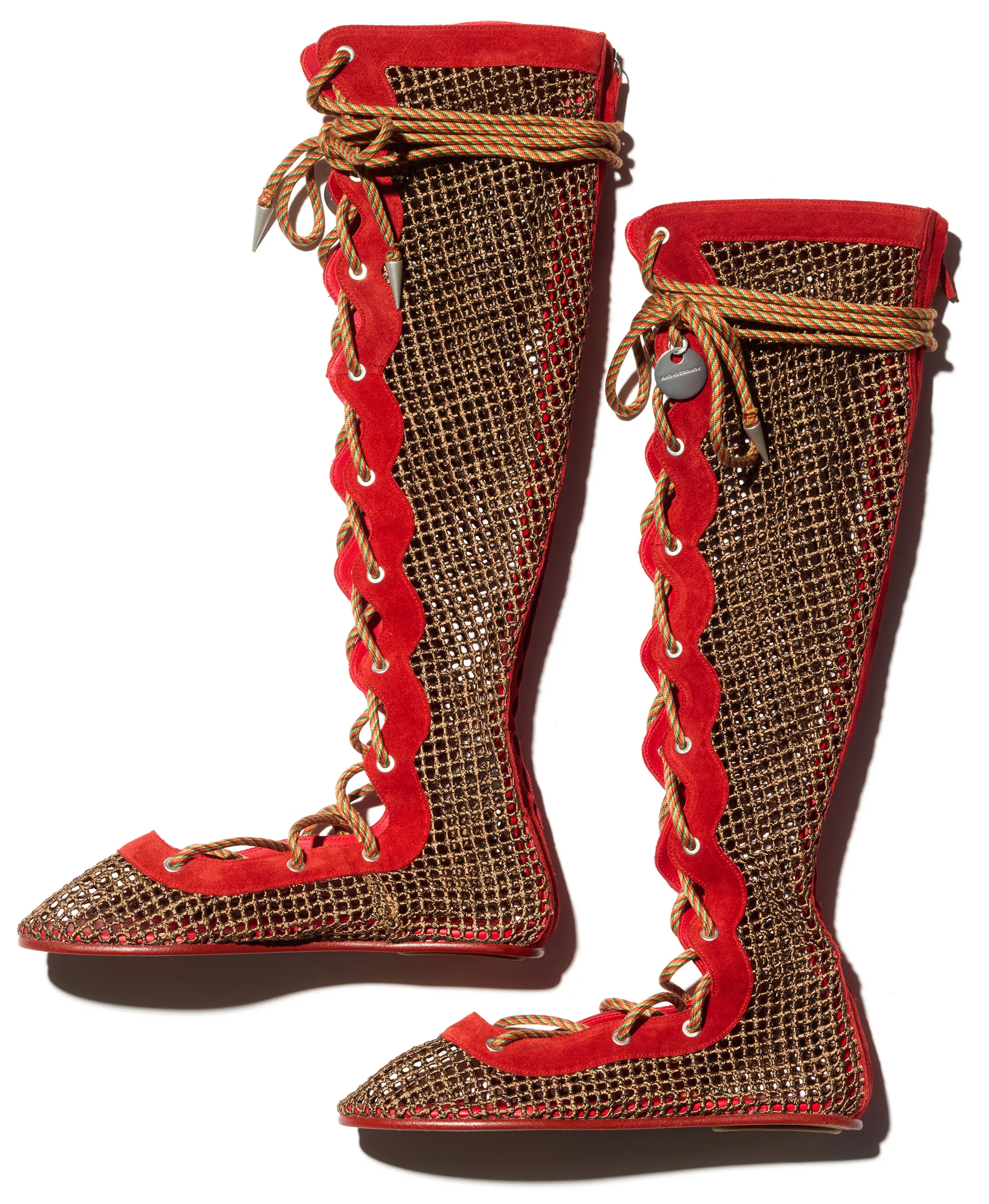 KIKO KOSTADINOV RETICELLA KNEE HIGH BOOT - RED