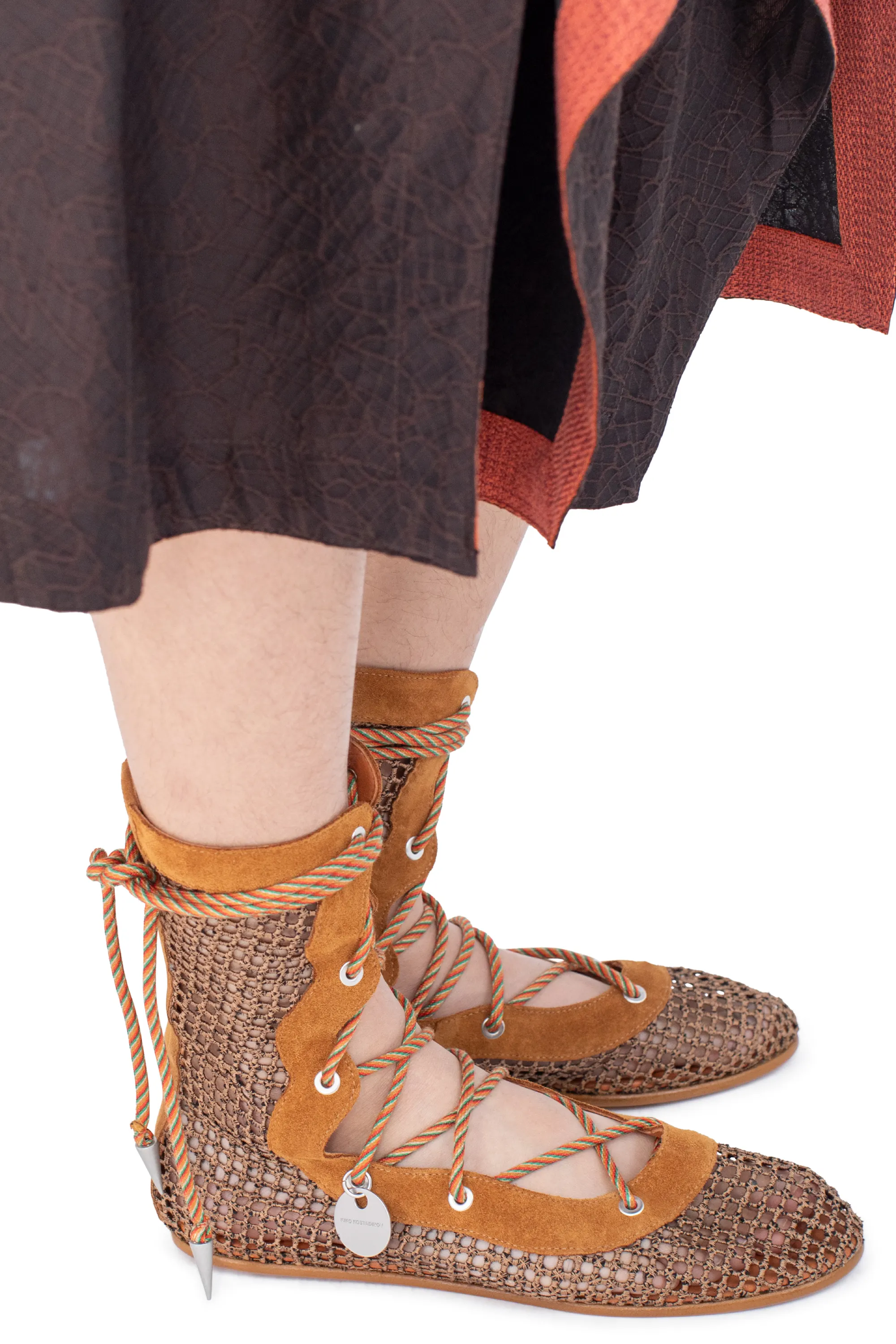 KIKO KOSTADINOV RETICELLA LACE UP BOOT - CARAMEL