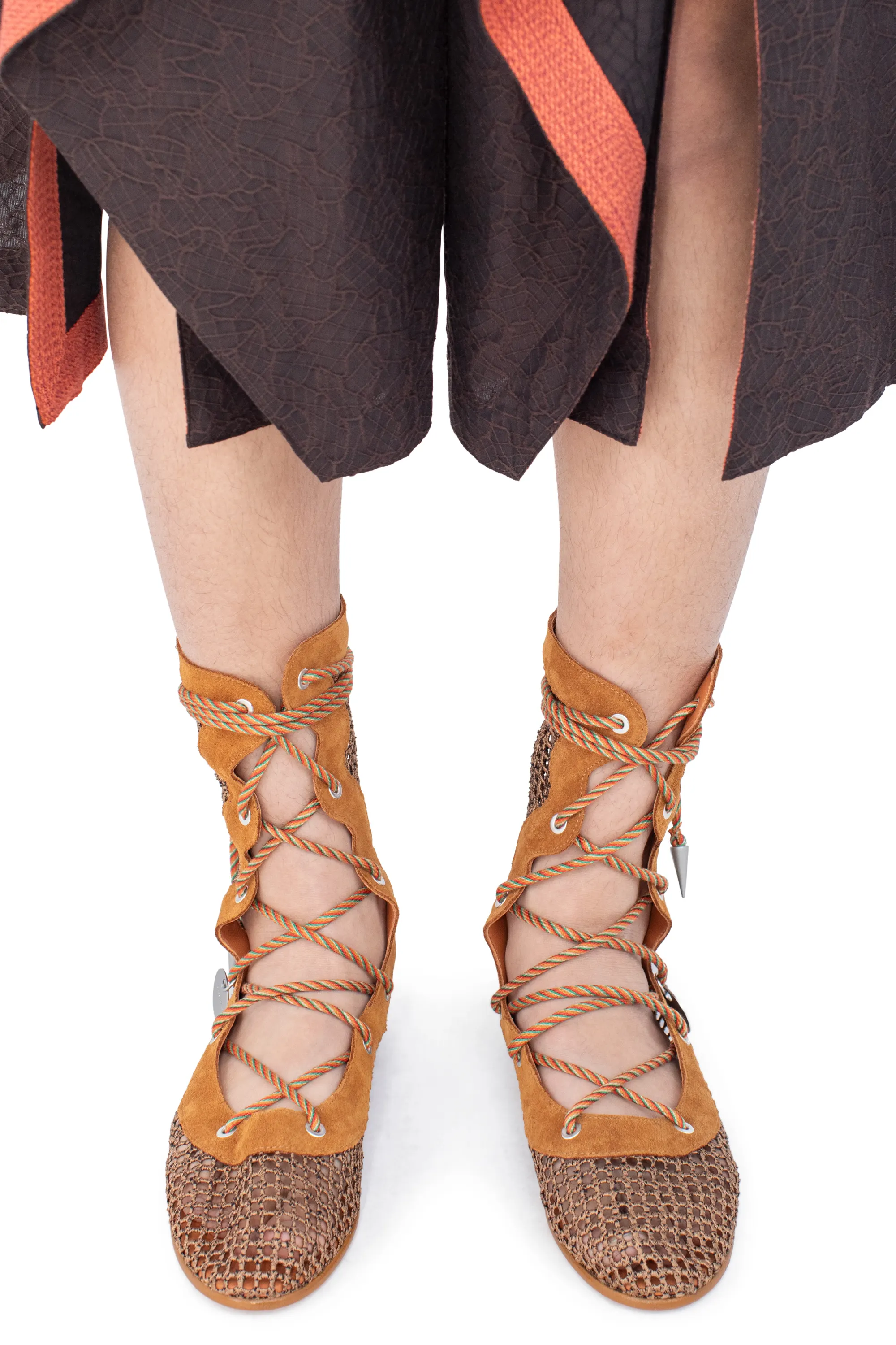 KIKO KOSTADINOV RETICELLA LACE UP BOOT - CARAMEL