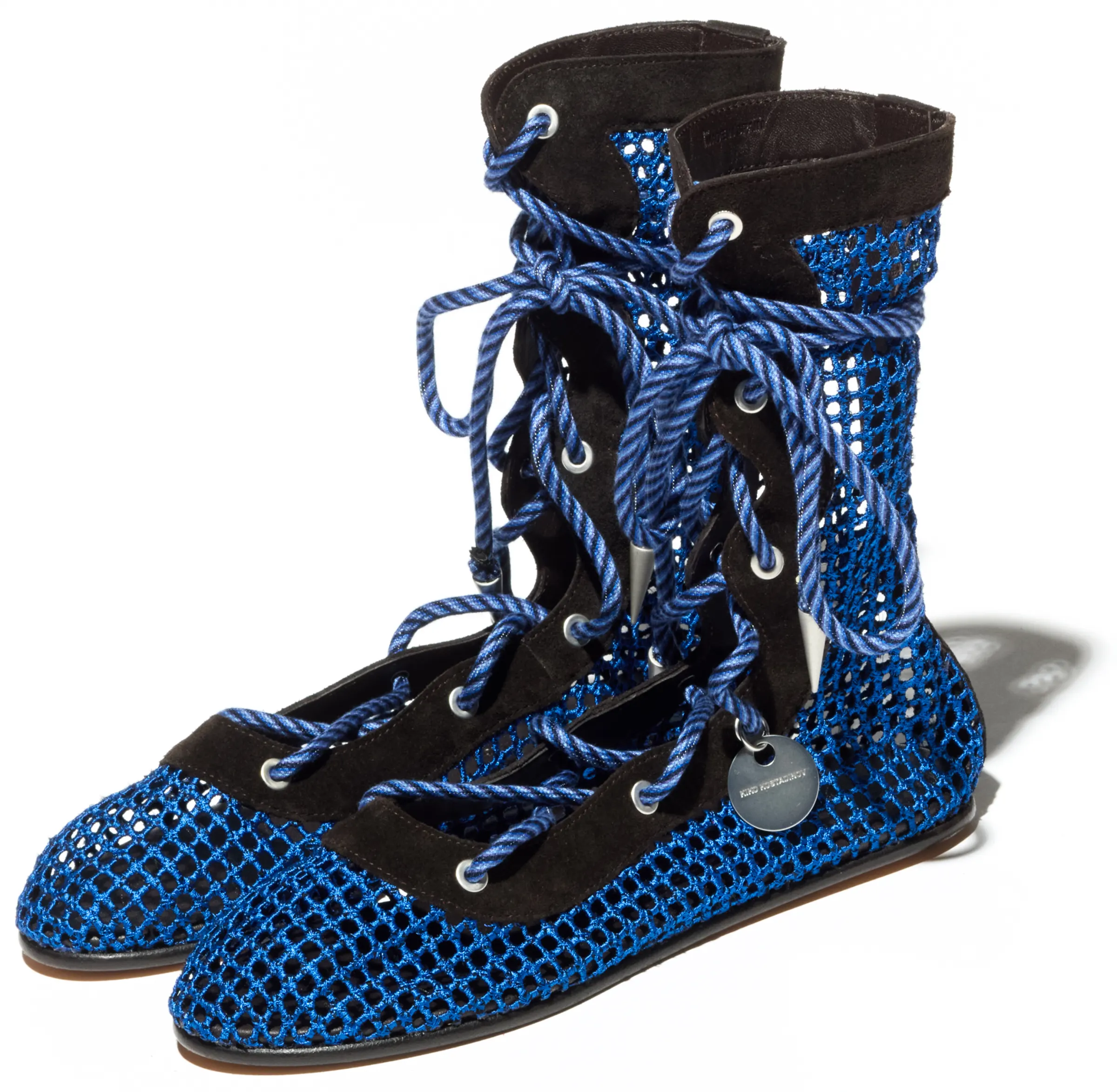 KIKO KOSTADINOV RETICELLA LACE UP BOOT - SAPPHIRE
