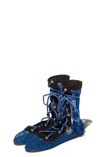 KIKO KOSTADINOV RETICELLA LACE UP BOOT - SAPPHIRE