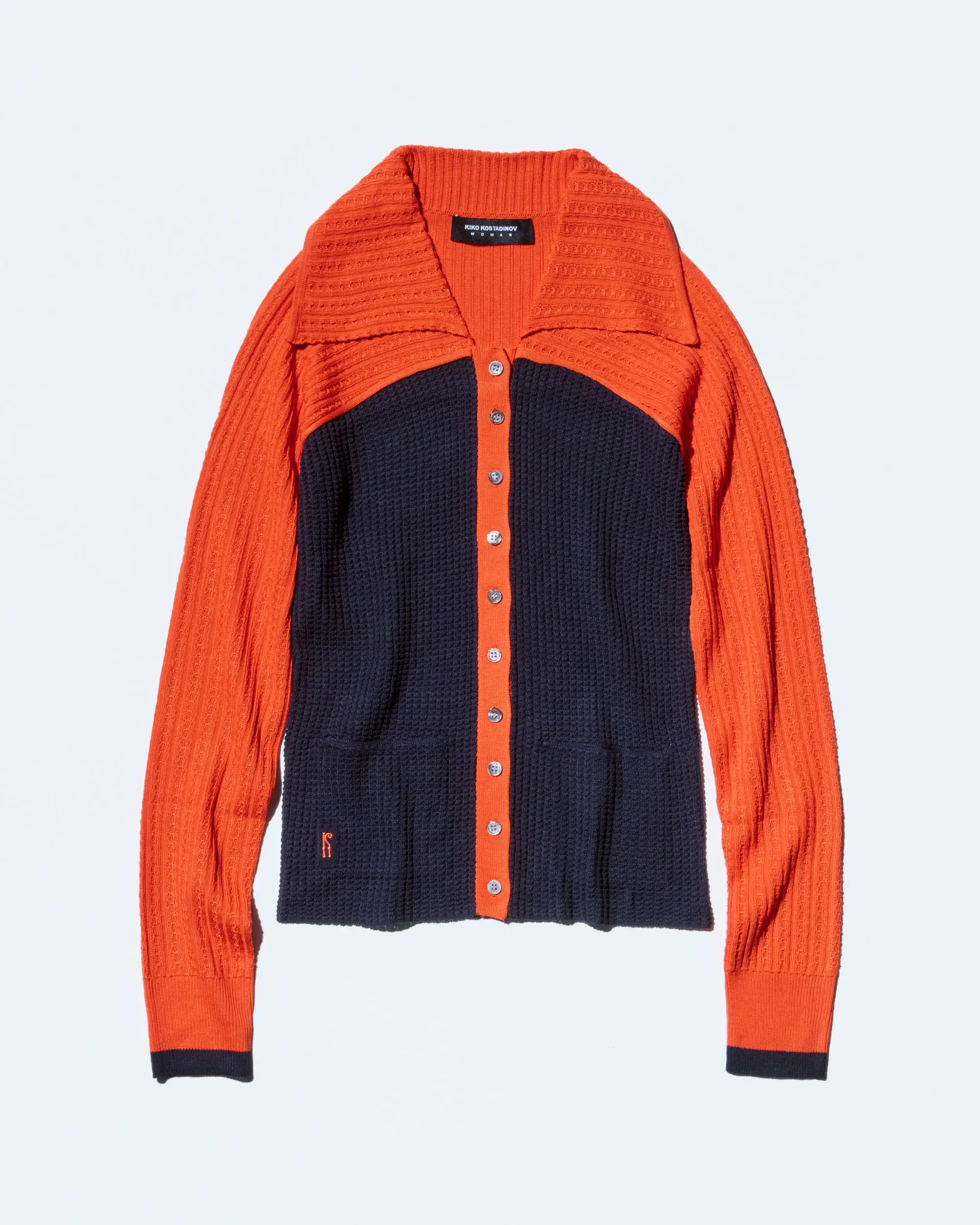 KIKO KOSTADINOV ROVER KNIT CARDIGAN - ECLIPSE BLUE/VERMILLION RED