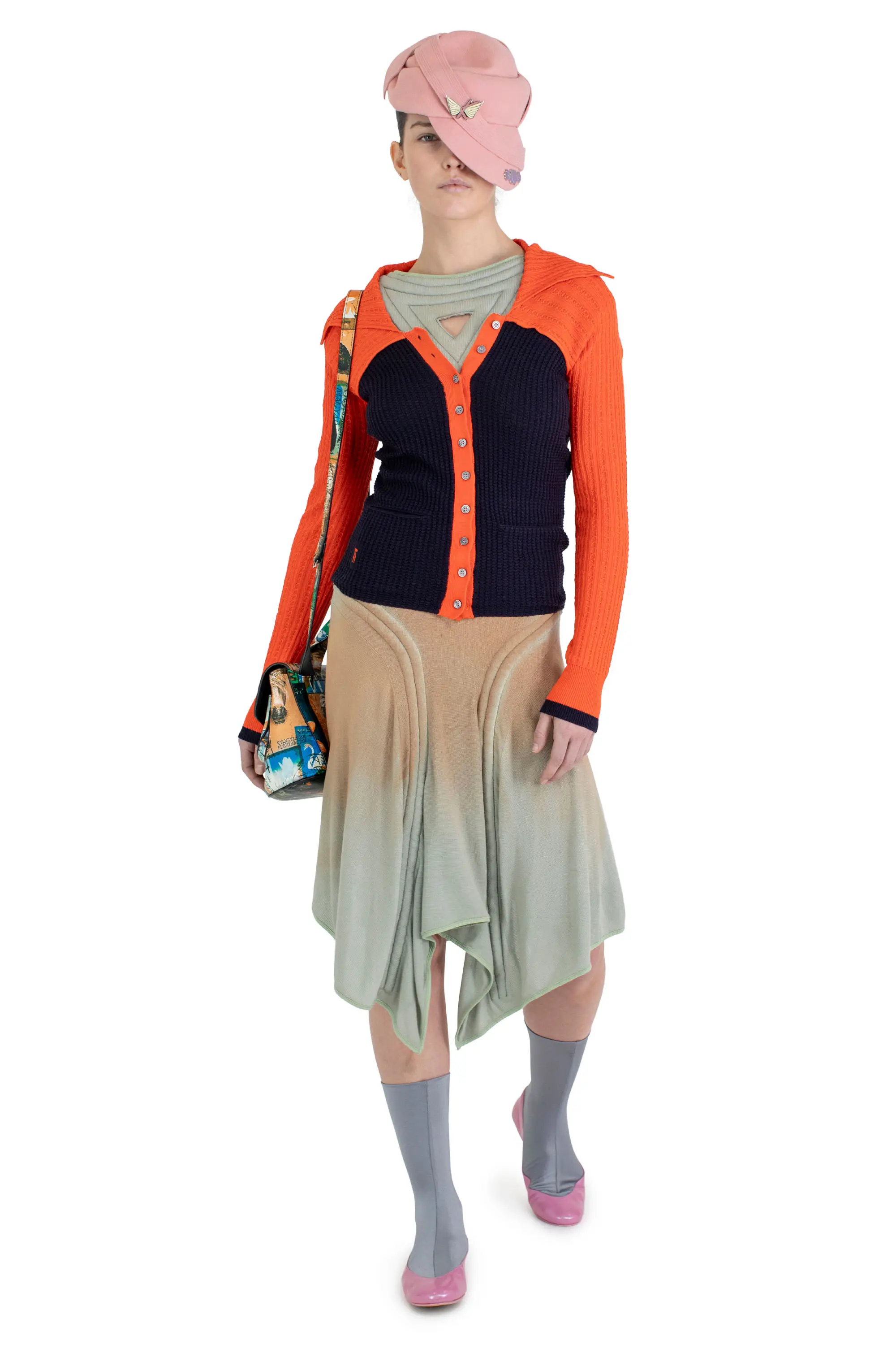 KIKO KOSTADINOV ROVER KNIT CARDIGAN - ECLIPSE BLUE/VERMILLION RED