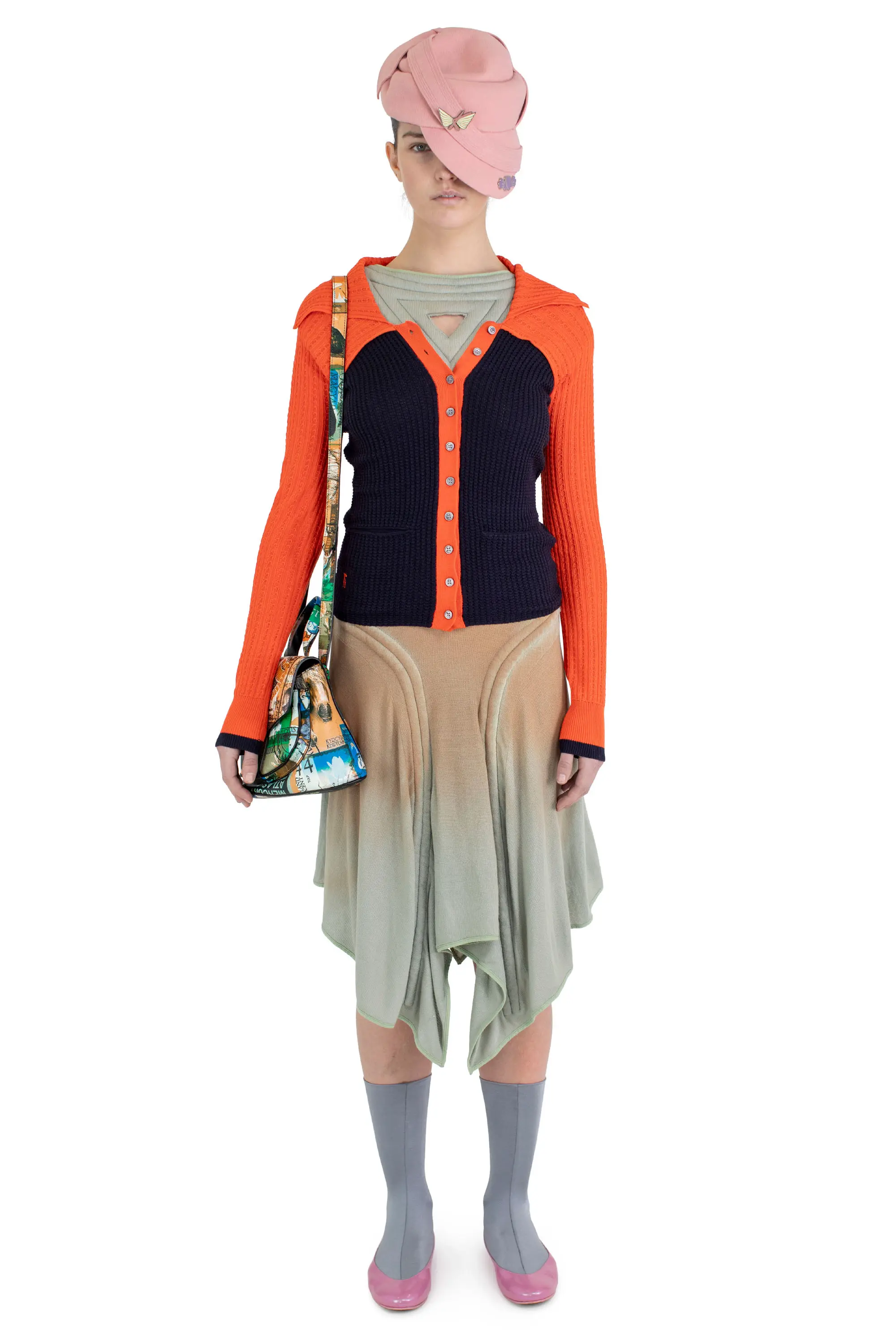 KIKO KOSTADINOV ROVER KNIT CARDIGAN - ECLIPSE BLUE/VERMILLION RED
