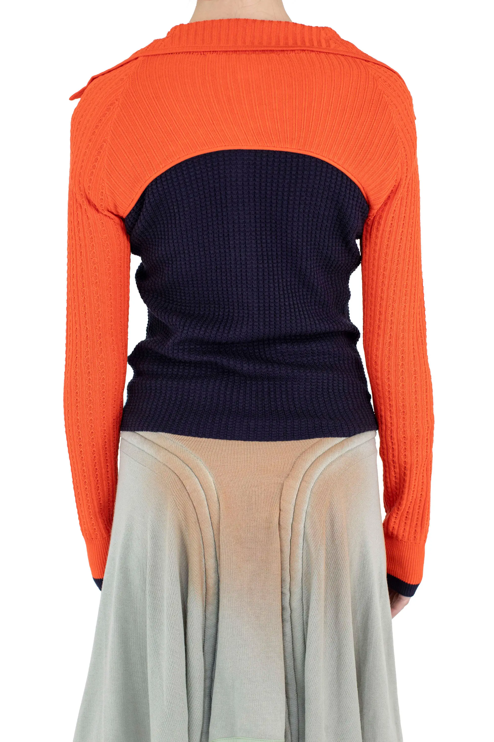 KIKO KOSTADINOV ROVER KNIT CARDIGAN - ECLIPSE BLUE/VERMILLION RED