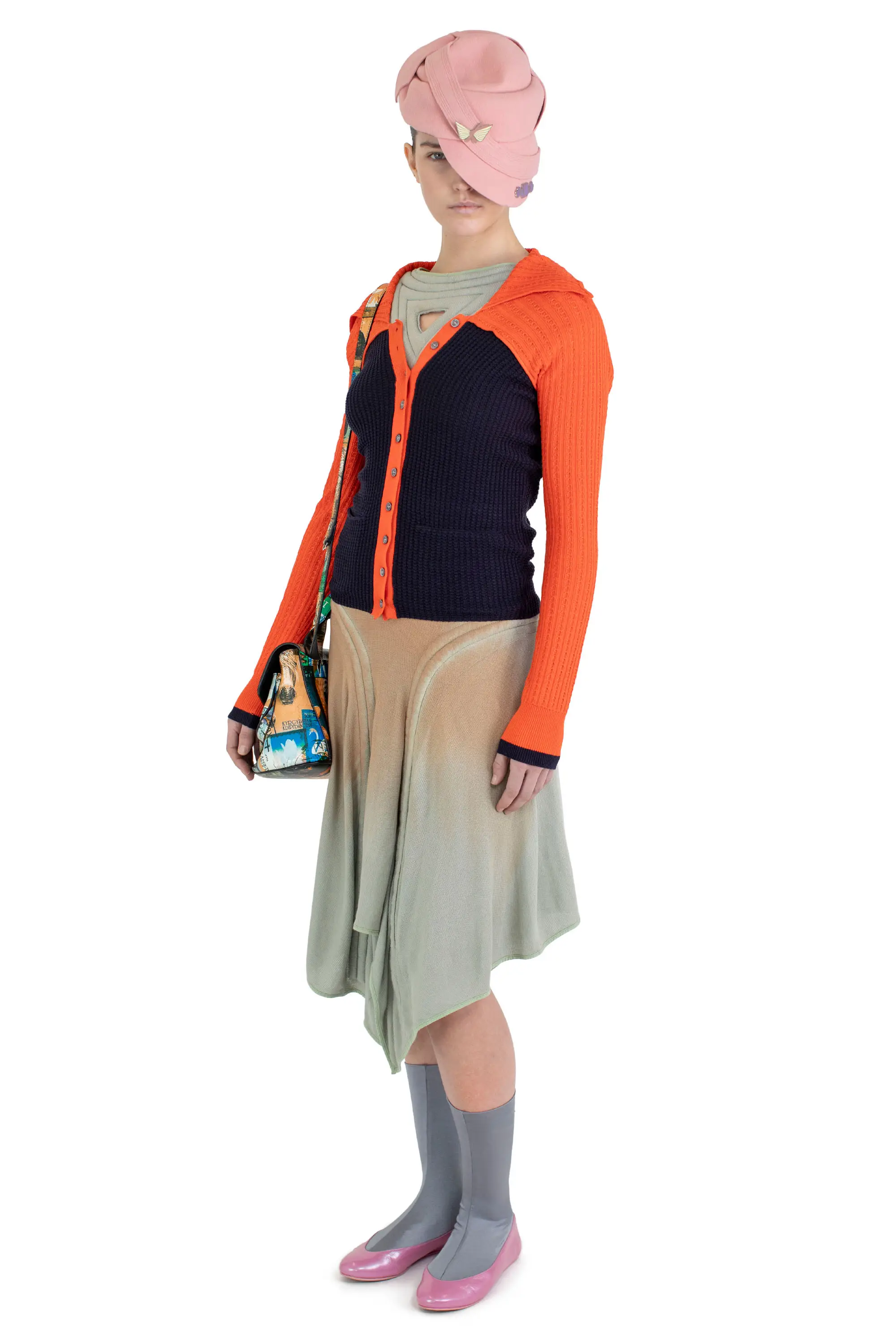 KIKO KOSTADINOV ROVER KNIT CARDIGAN - ECLIPSE BLUE/VERMILLION RED