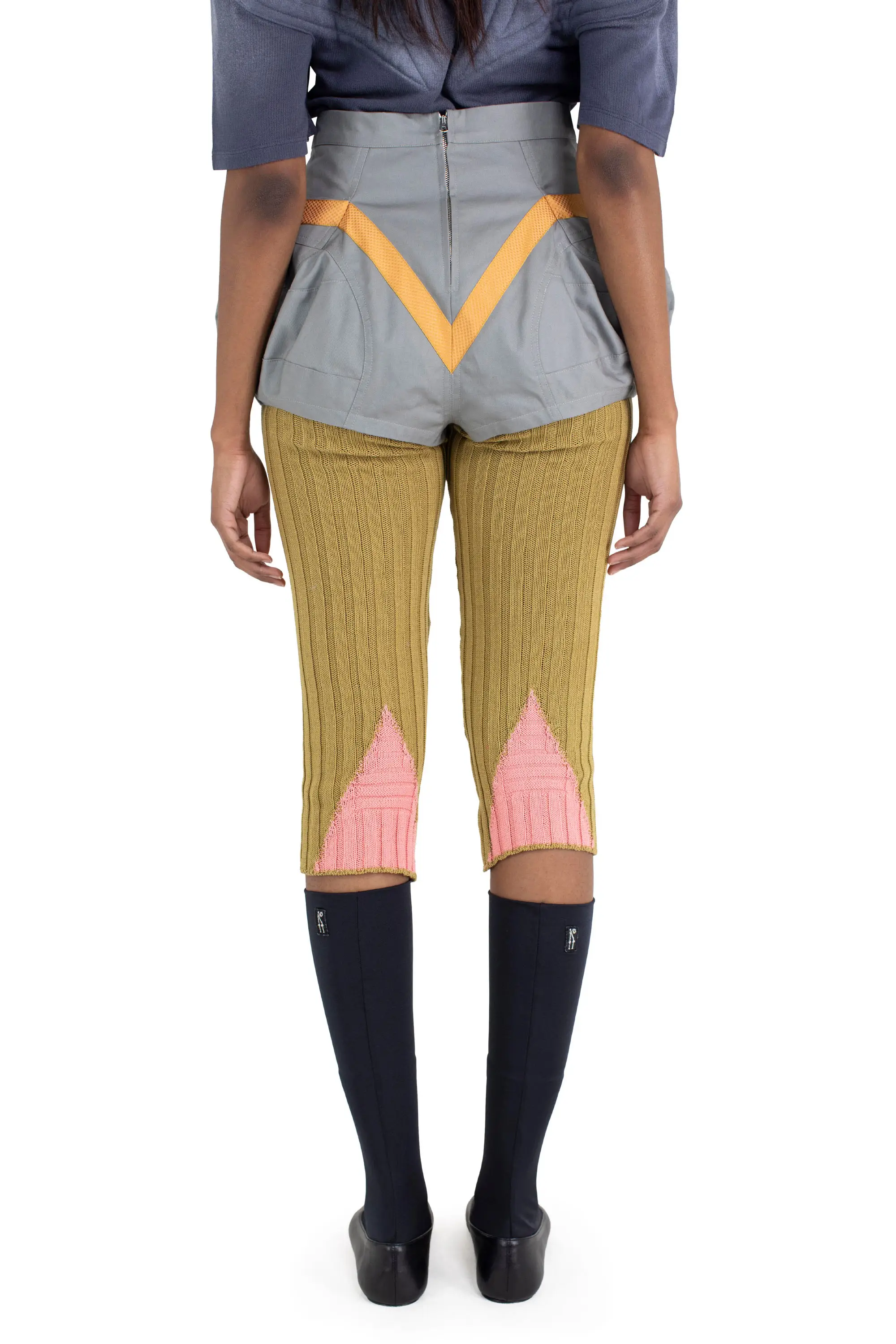 KIKO KOSTADINOV SAKER HYBRID SHORTS - FRENCH GREY/MUSTARD & PINK
