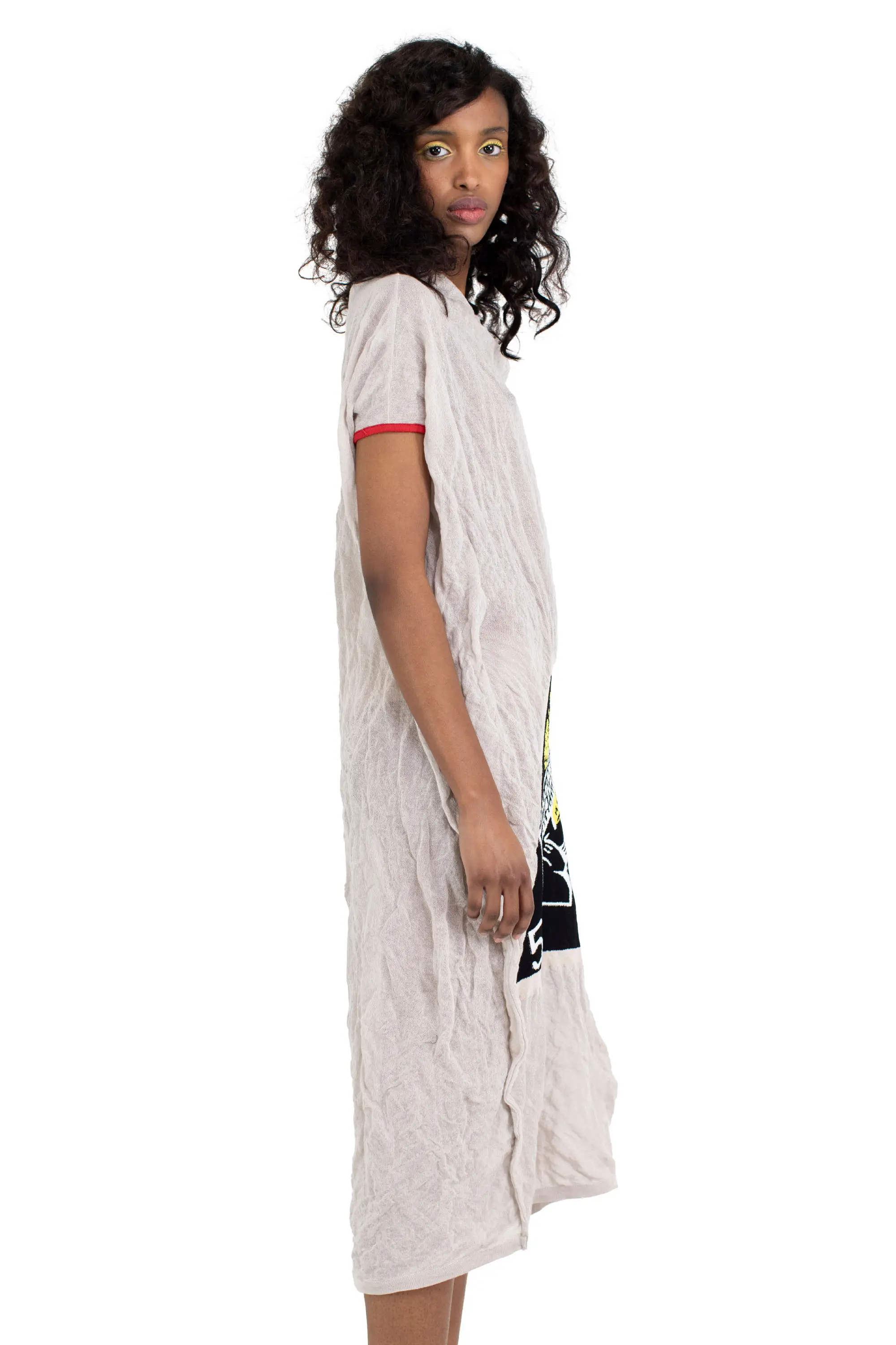 KIKO KOSTADINOV SATELLITE KNIT DRESS - GREY/SOLAR POWER INTARSIA