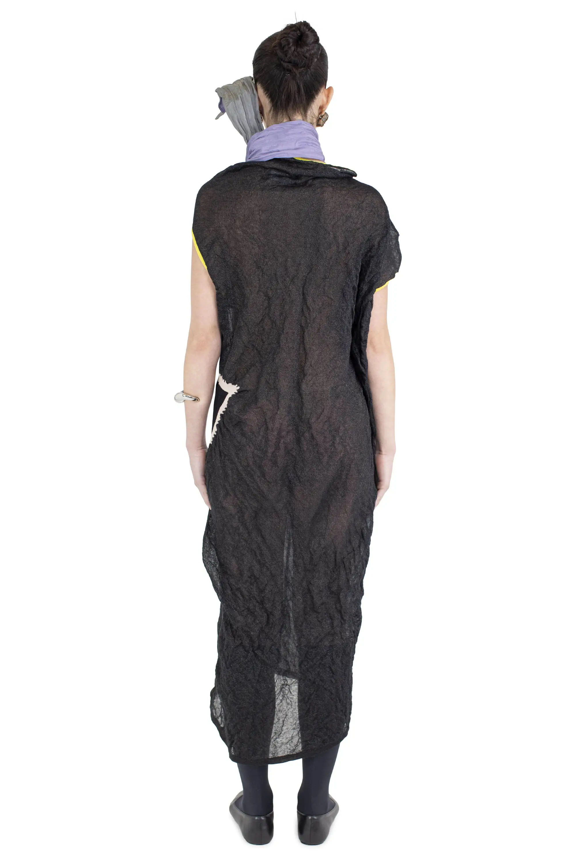 KIKO KOSTADINOV SATELLITE KNIT DRESS - LAVA BLACK/GREEN INTARSIA