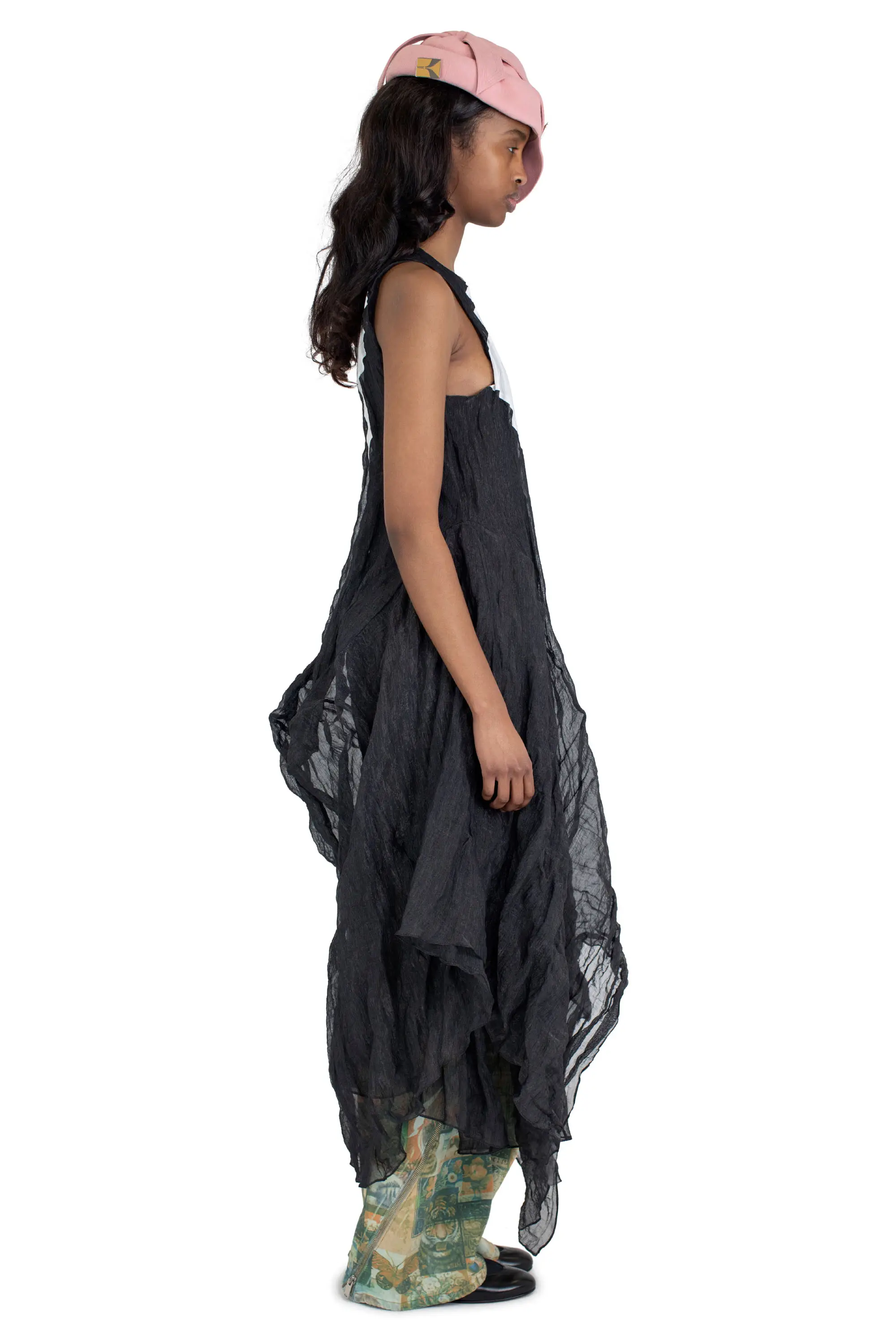 KIKO KOSTADINOV SHURA SLEEVELESS DRESS - SPARKLE BLACK/POWDER WHITE