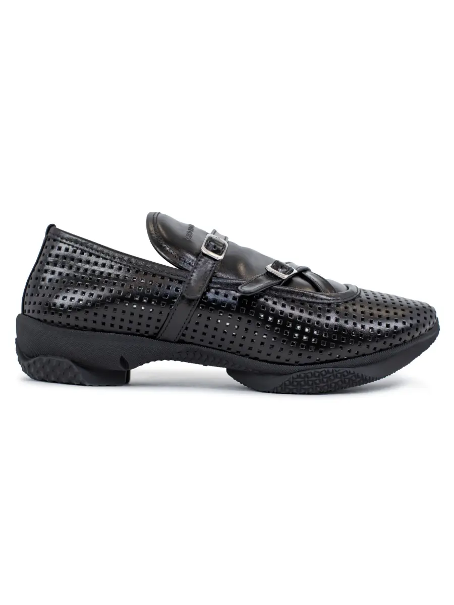 KIKO KOSTADINOV SONIA BUCKLED LOAFER - PERFORATED BLACK