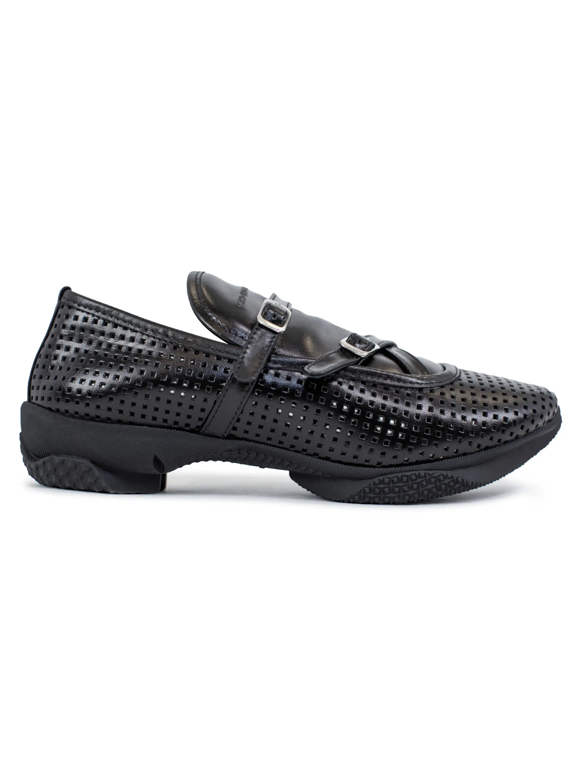 KIKO KOSTADINOV SONIA BUCKLED LOAFER - PERFORATED BLACK
