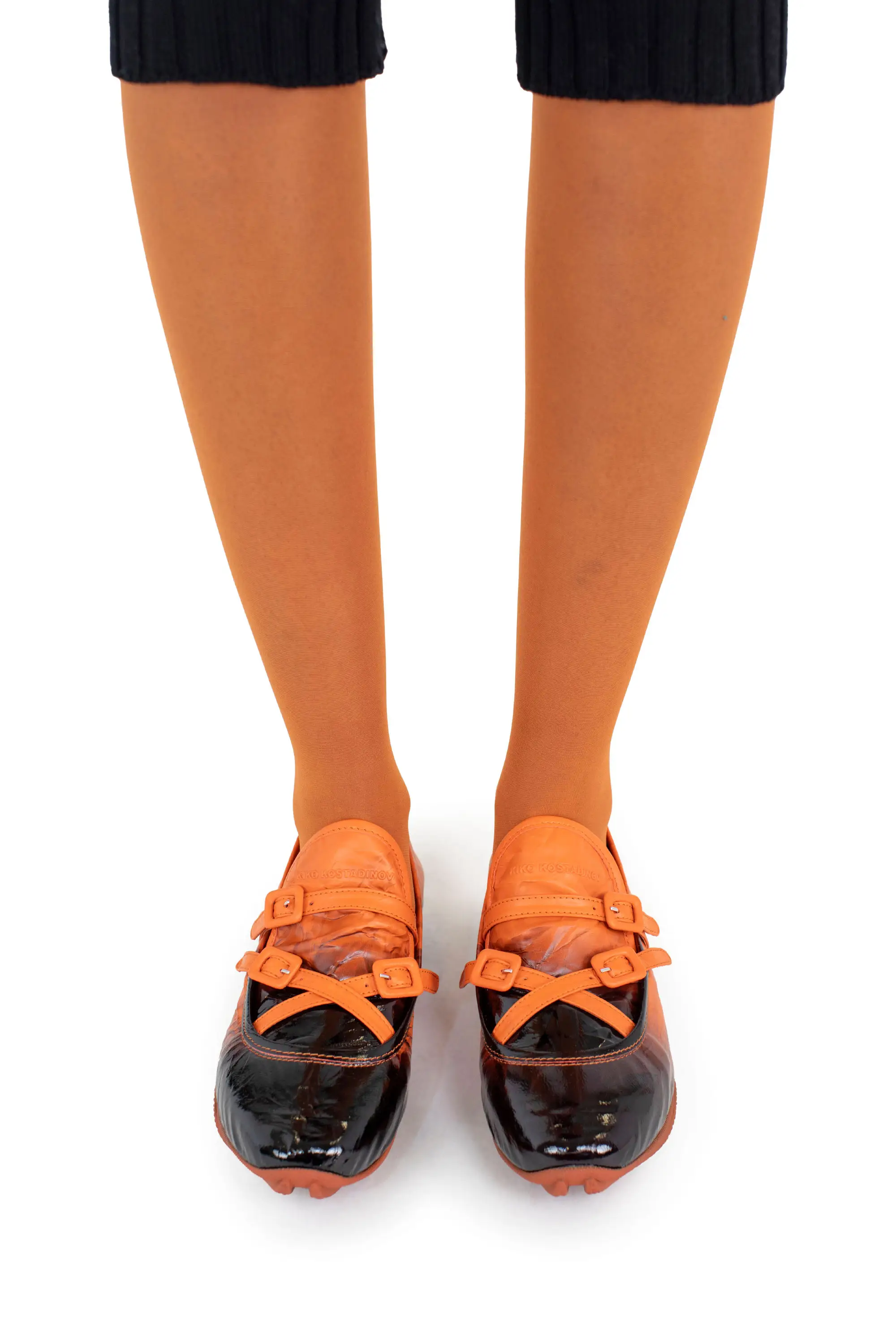 KIKO KOSTADINOV SONIA BUCKLED LOAFER - TANGERINE/BLACK