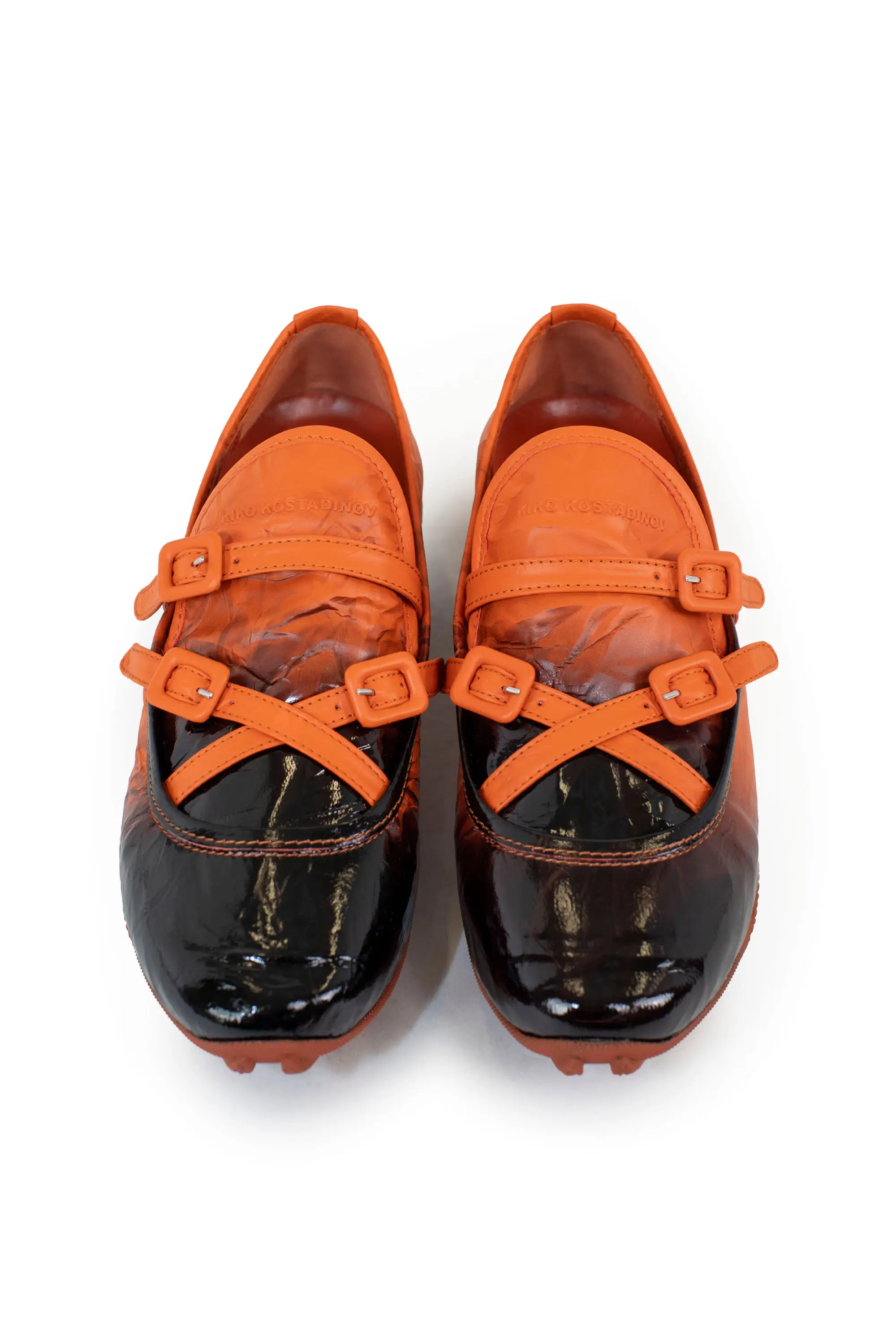 KIKO KOSTADINOV SONIA BUCKLED LOAFER - TANGERINE/BLACK