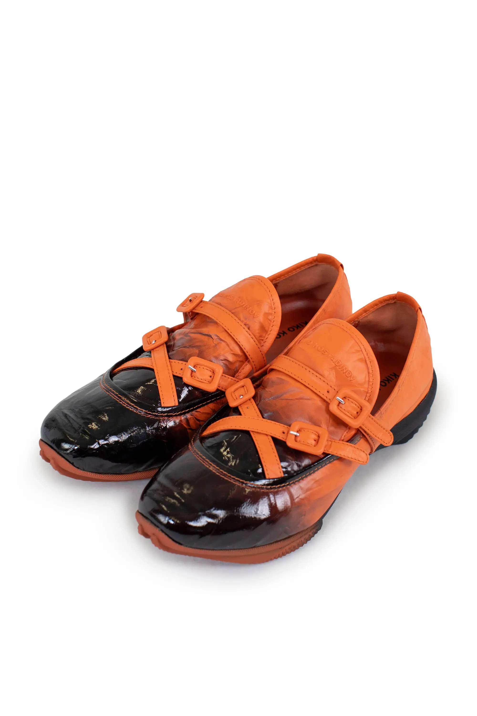 KIKO KOSTADINOV SONIA BUCKLED LOAFER - TANGERINE/BLACK