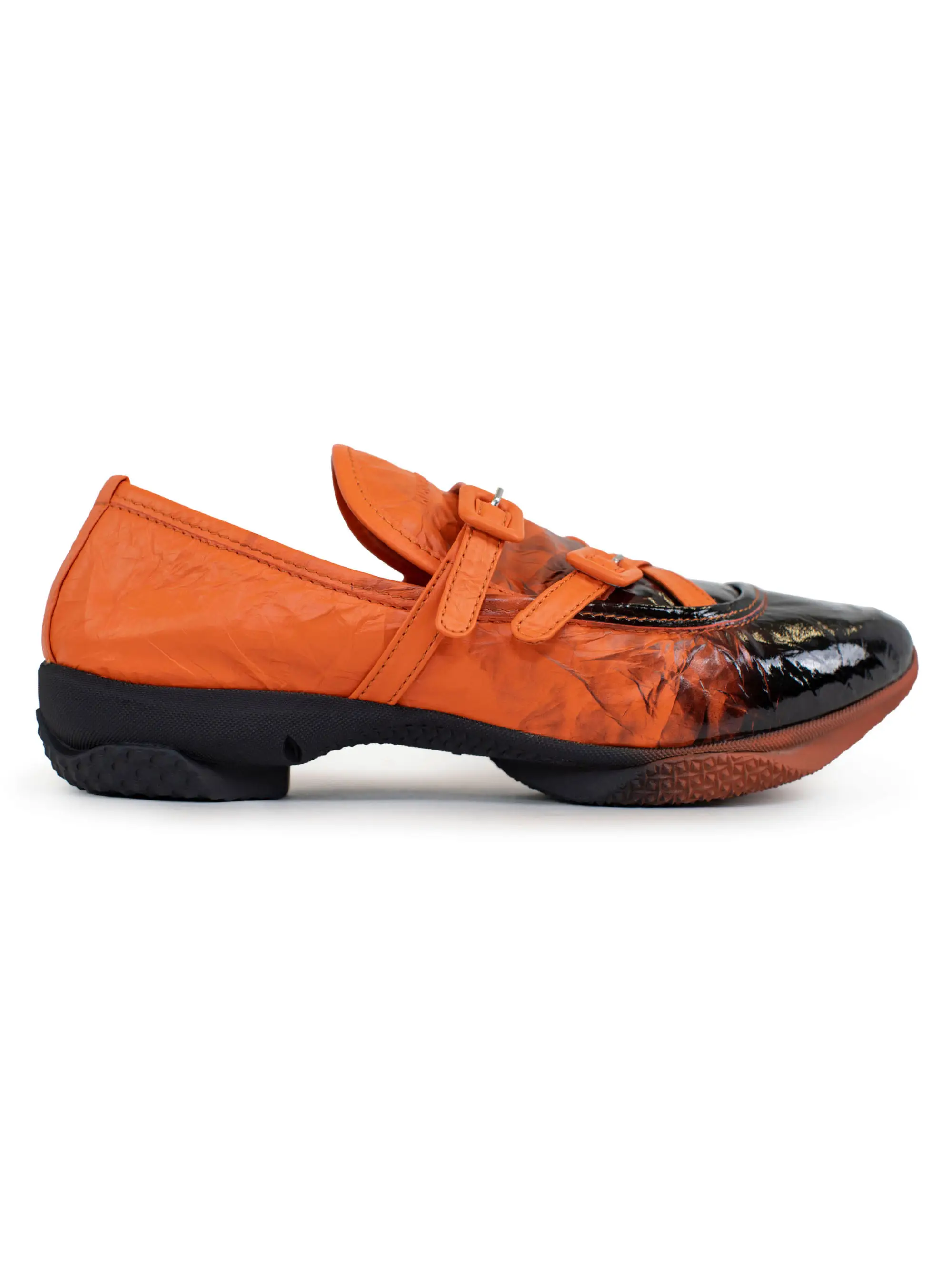 KIKO KOSTADINOV SONIA BUCKLED LOAFER - TANGERINE/BLACK