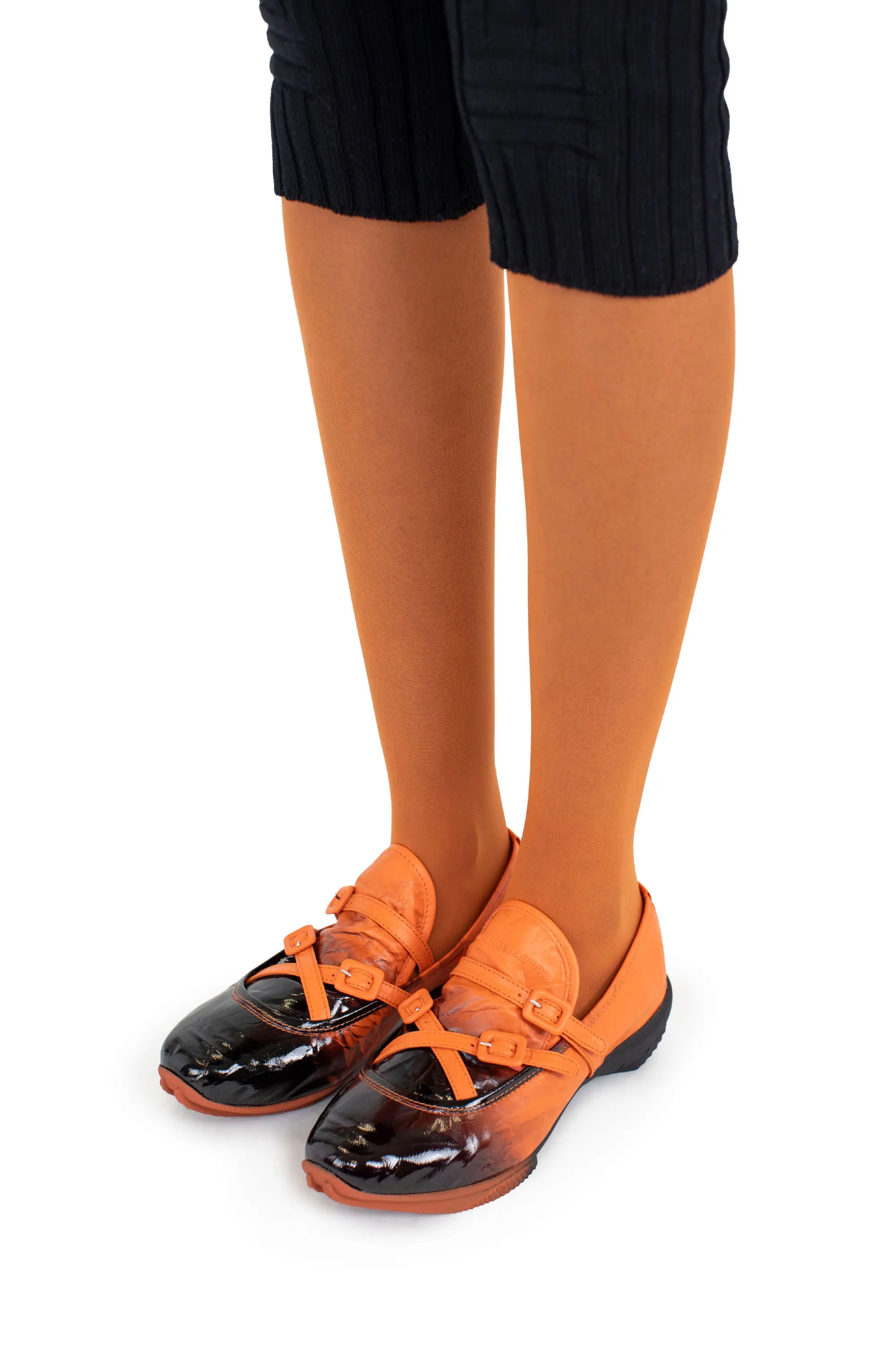 KIKO KOSTADINOV SONIA BUCKLED LOAFER - TANGERINE/BLACK