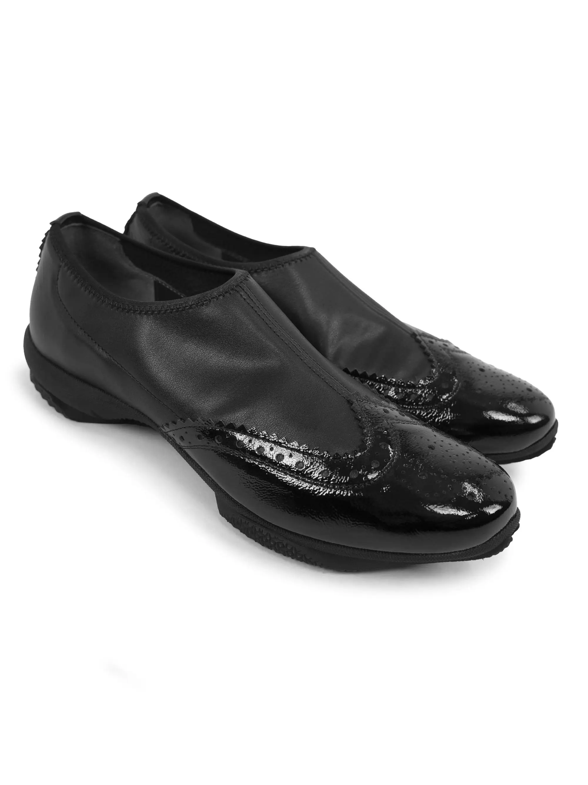 KIKO KOSTADINOV – SONIA SLIP ON BROGUE - ONYX BLACK / PITCH BLACK