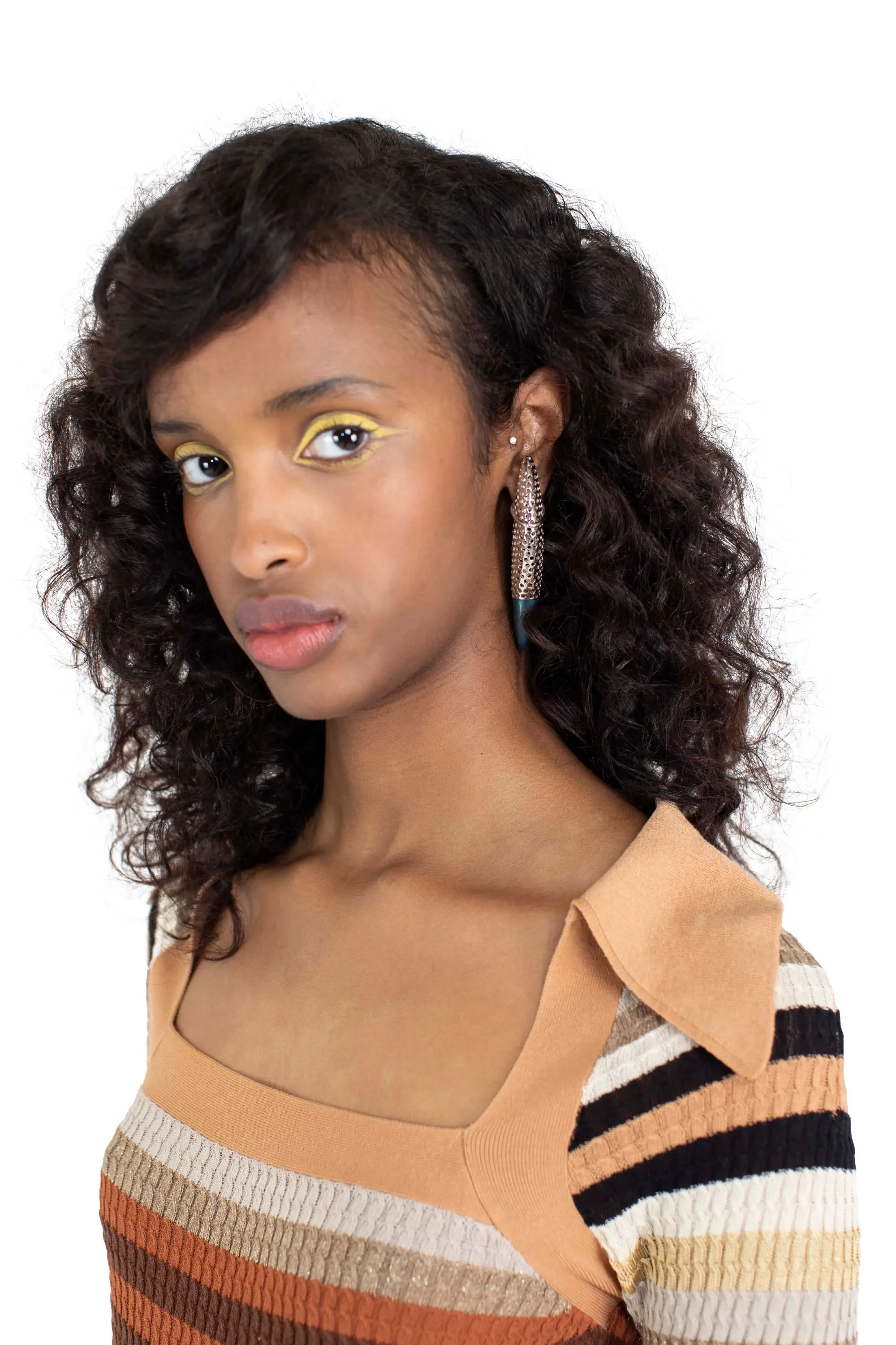 KIKO KOSTADINOV STRIPED ESMERALDA KNIT TOP - GOLDEN STRIPE