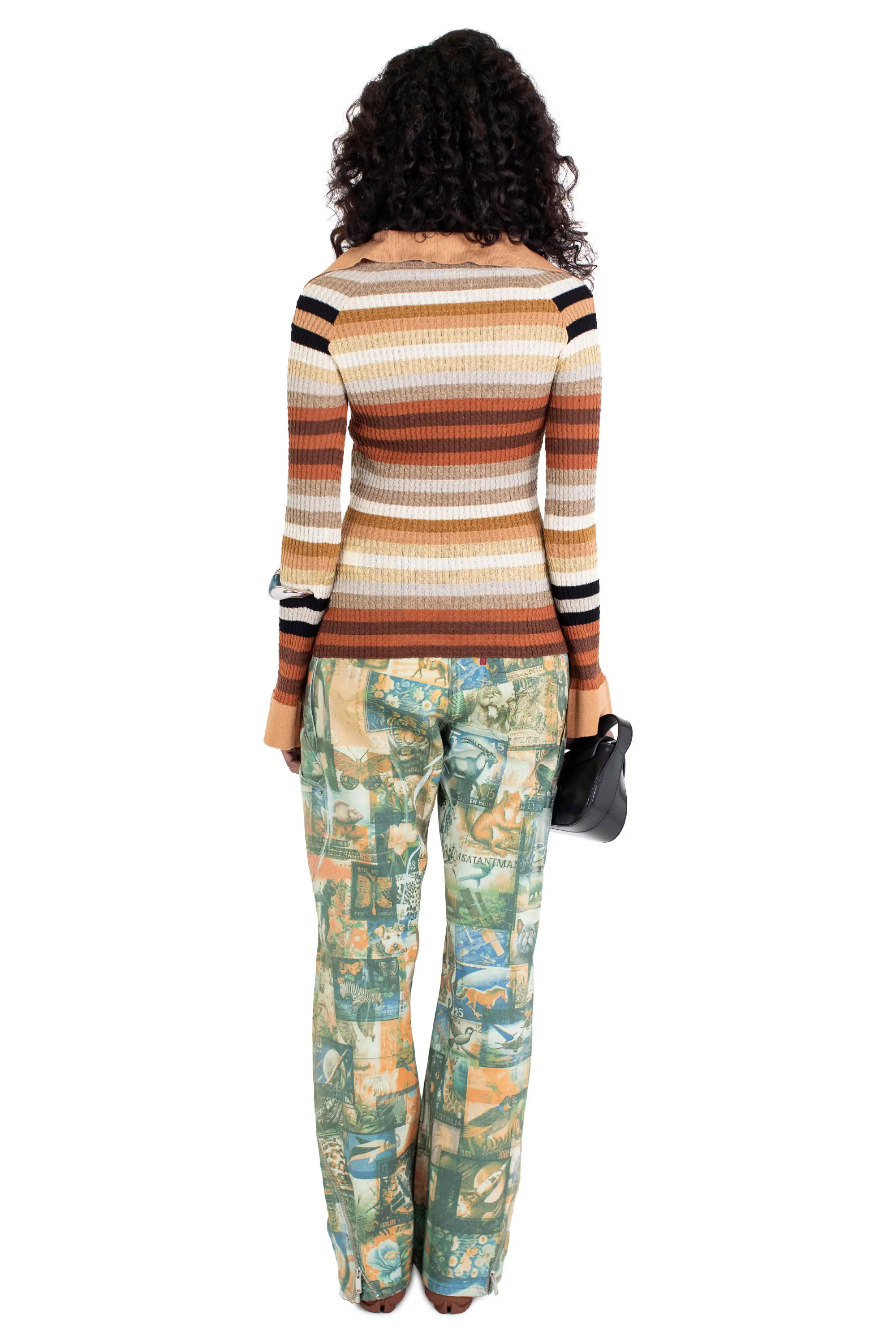 KIKO KOSTADINOV STRIPED ESMERALDA KNIT TOP - GOLDEN STRIPE