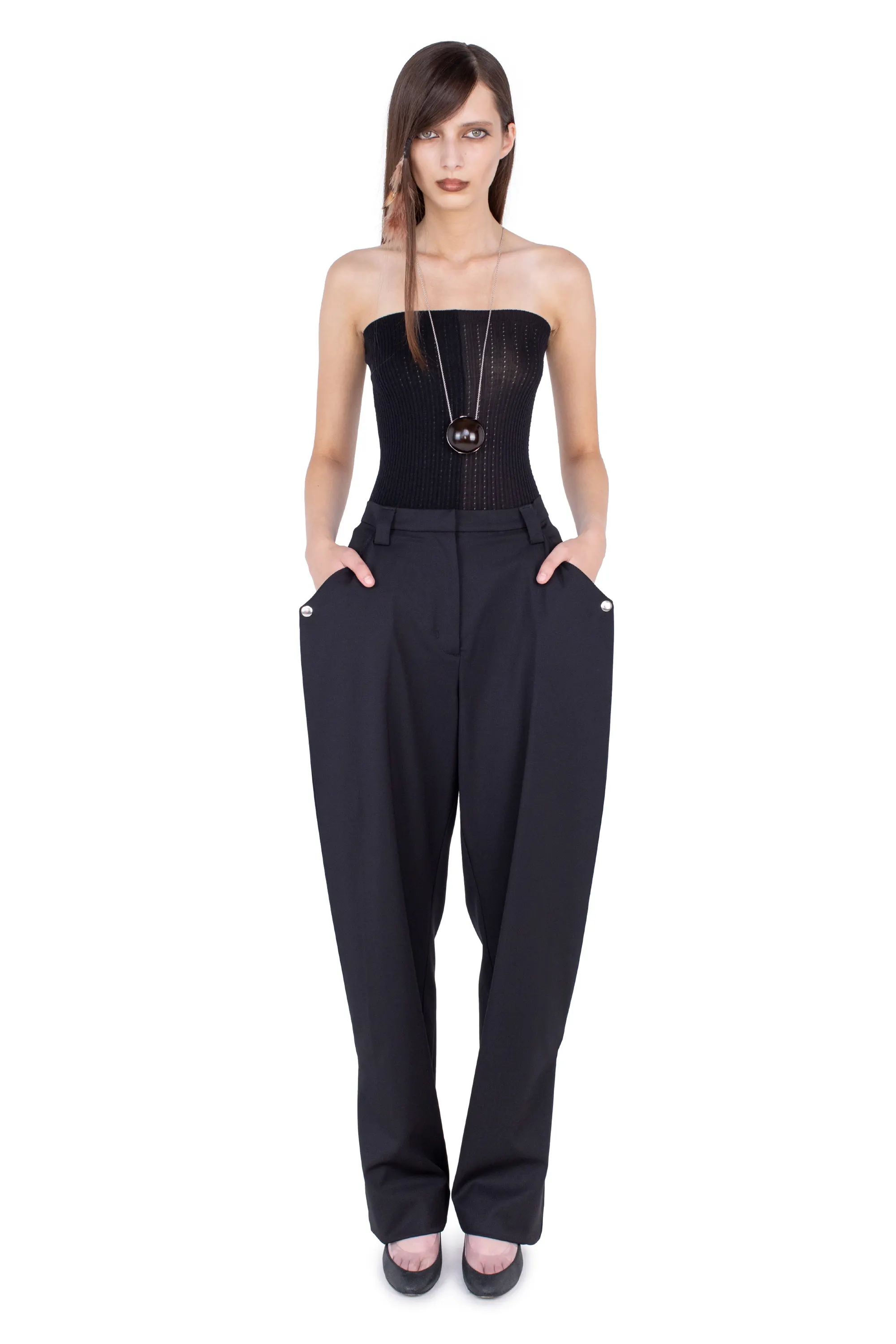 KIKO KOSTADINOV TERN TROUSERS - CROW BLACK