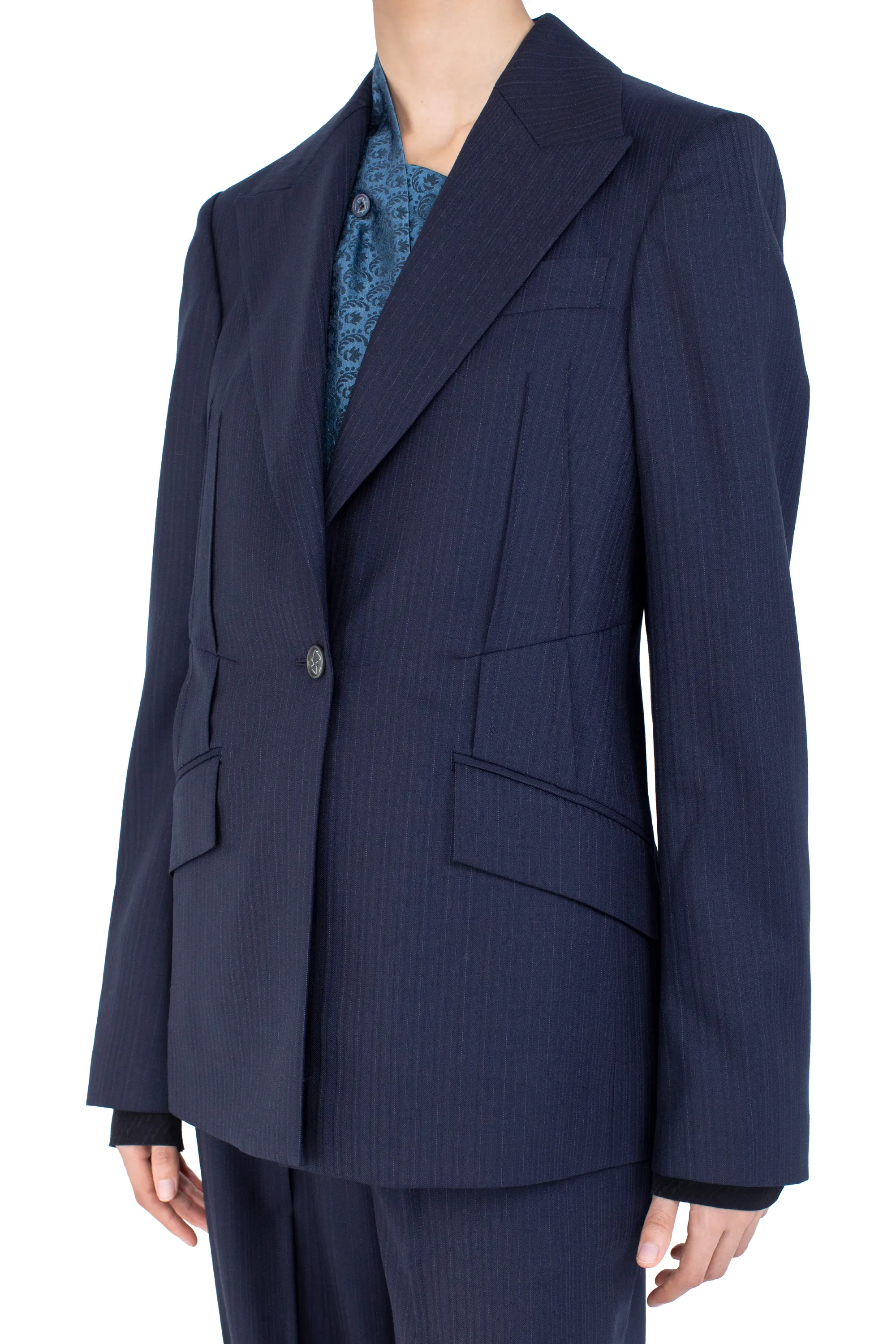 KIKO KOSTADINOV TRIPOLINA TAILORED JACKET - NAVY