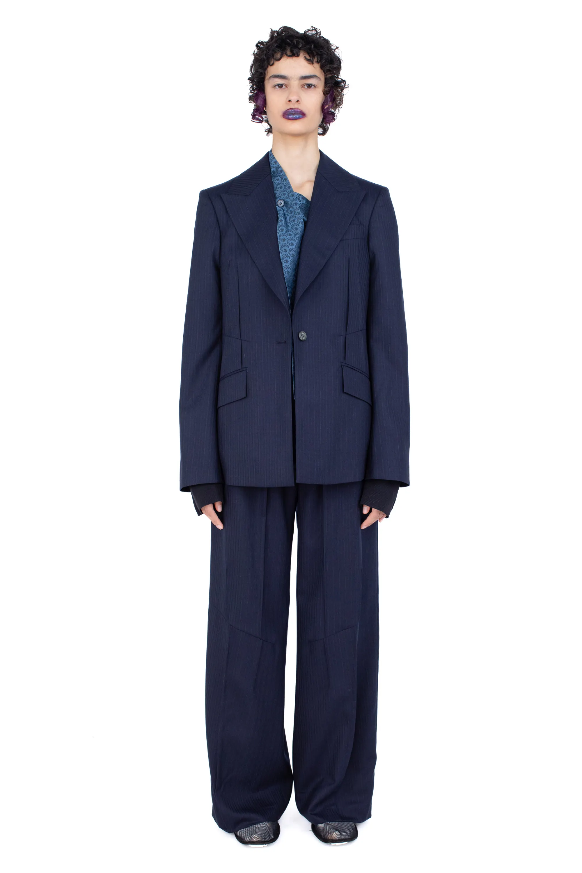 KIKO KOSTADINOV TRIPOLINA TAILORED JACKET - NAVY