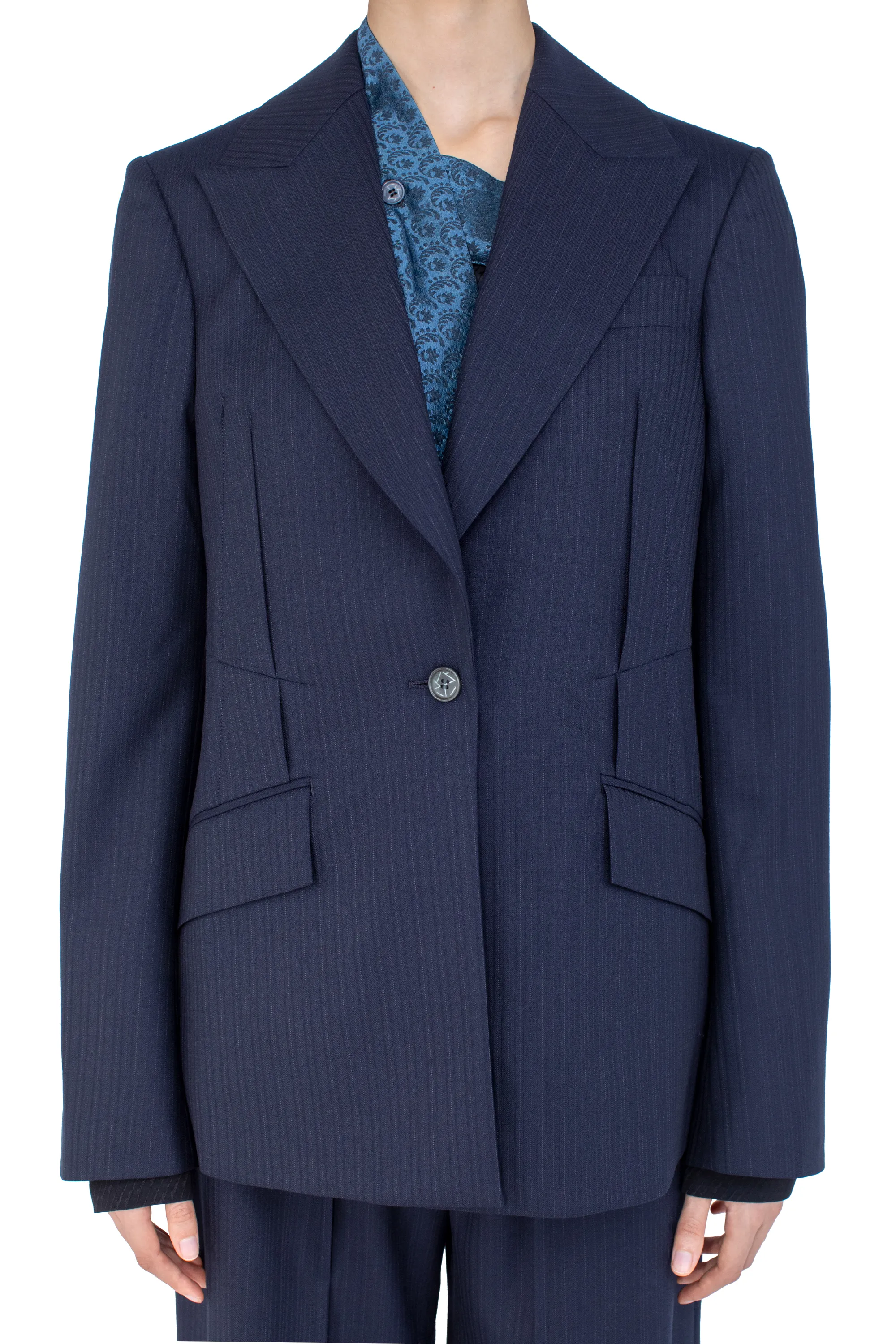 KIKO KOSTADINOV TRIPOLINA TAILORED JACKET - NAVY