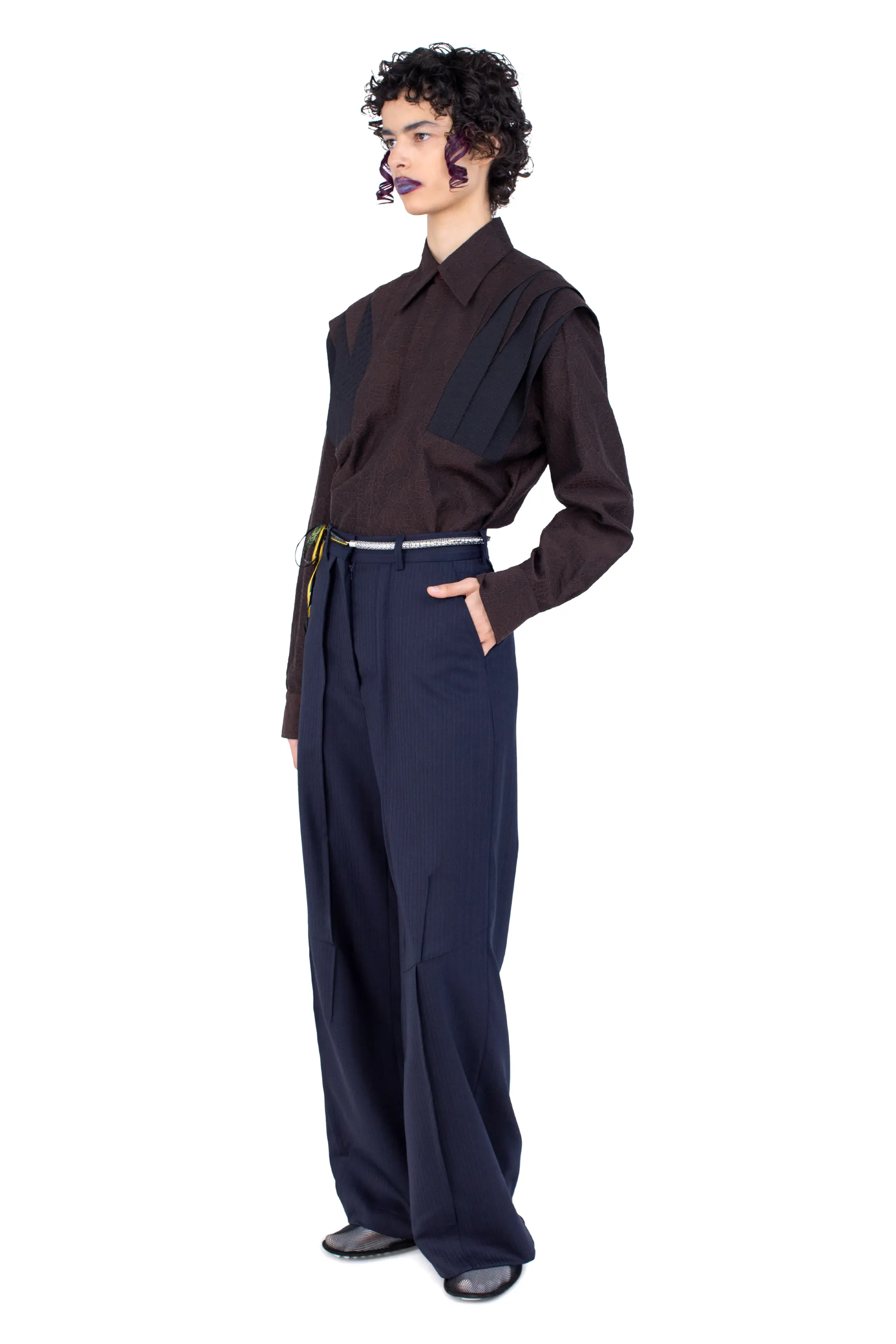 KIKO KOSTADINOV TRIPOLINA TAILORED TROUSER - NAVY
