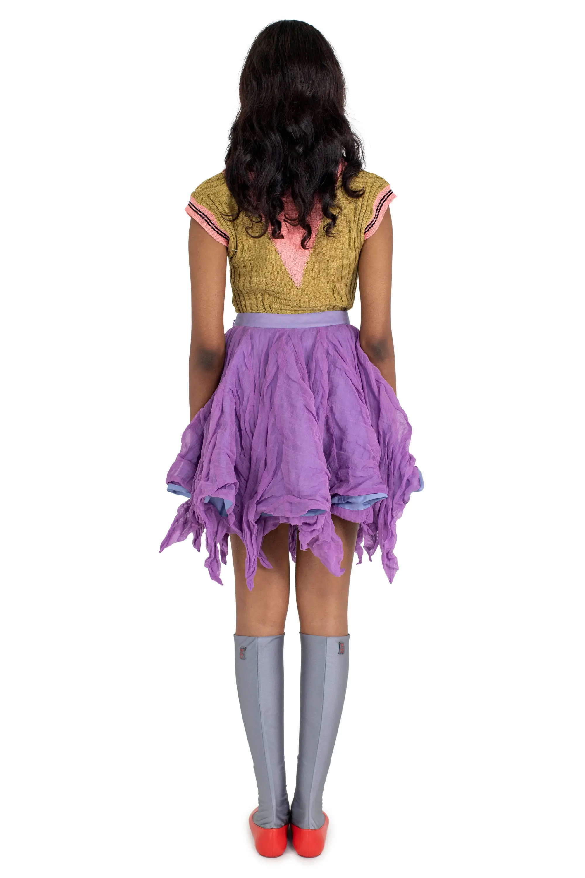 KIKO KOSTADINOV UHURA CIRCLE SKIRT - LILAC/SMOKE GREY