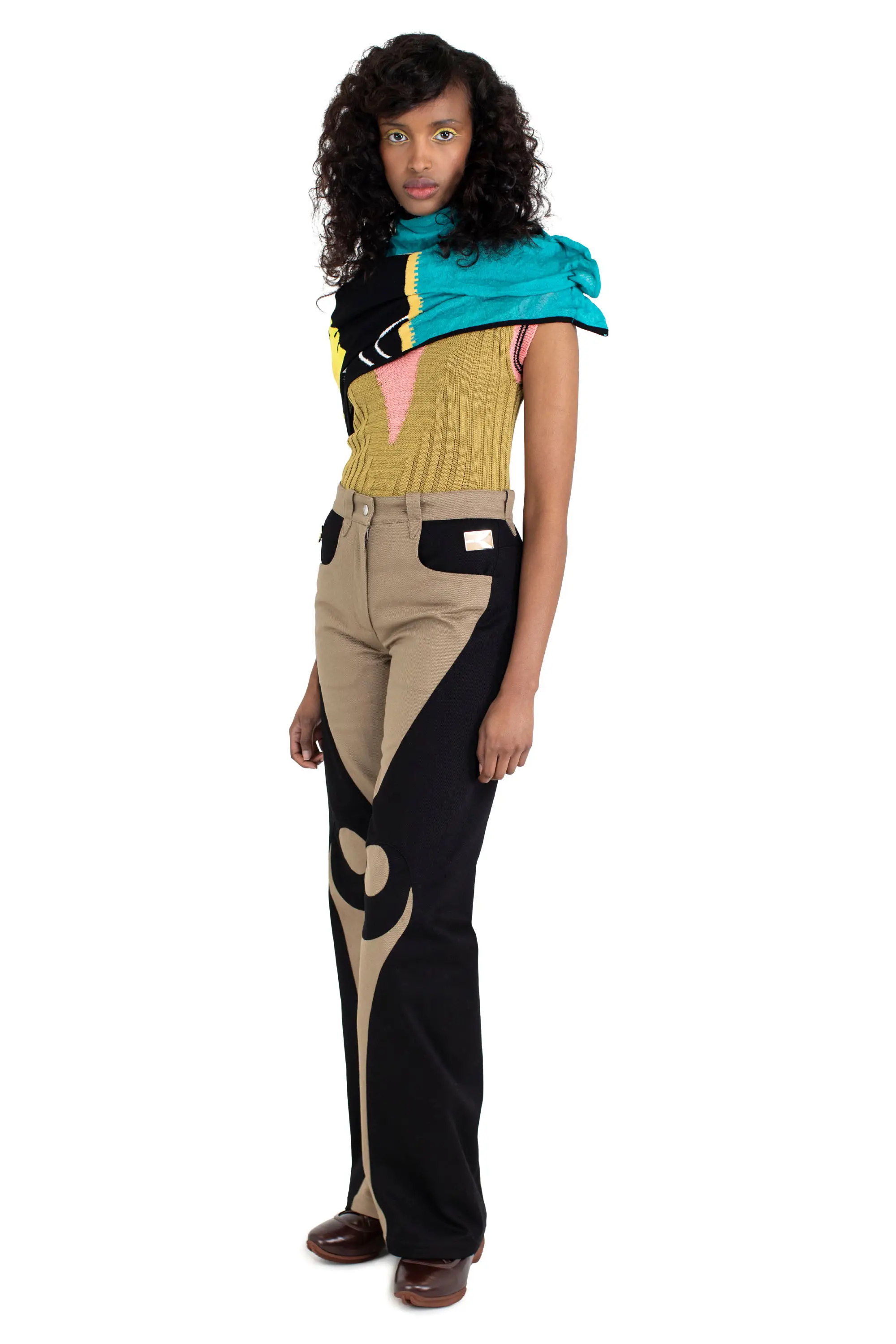 KIKO KOSTADINOV VIEIRA TROUSER - CAMEL/NIGHT BLACK
