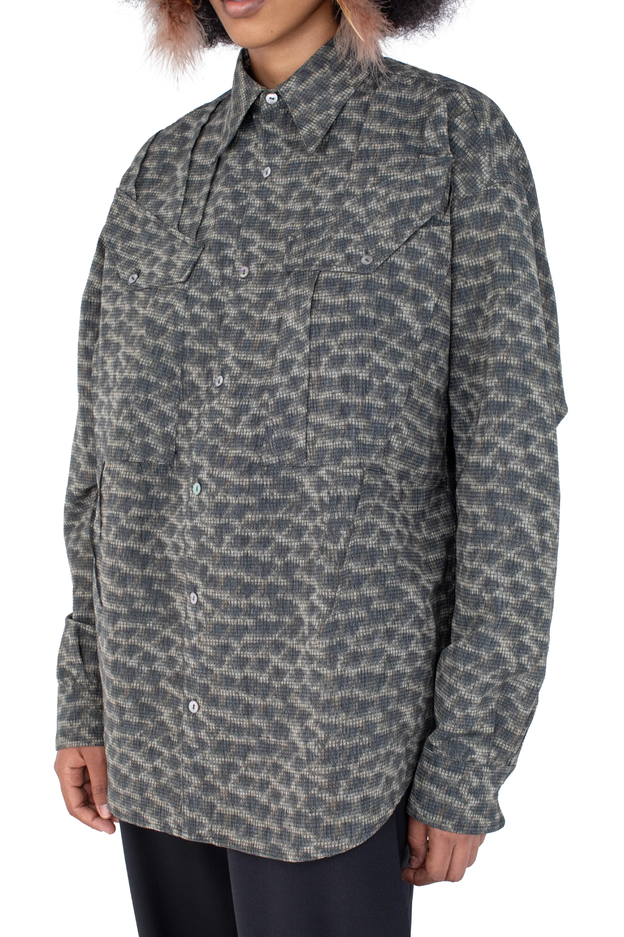 KIKO KOSTADINOV WEKA SHIRT - FEATHER PRINT