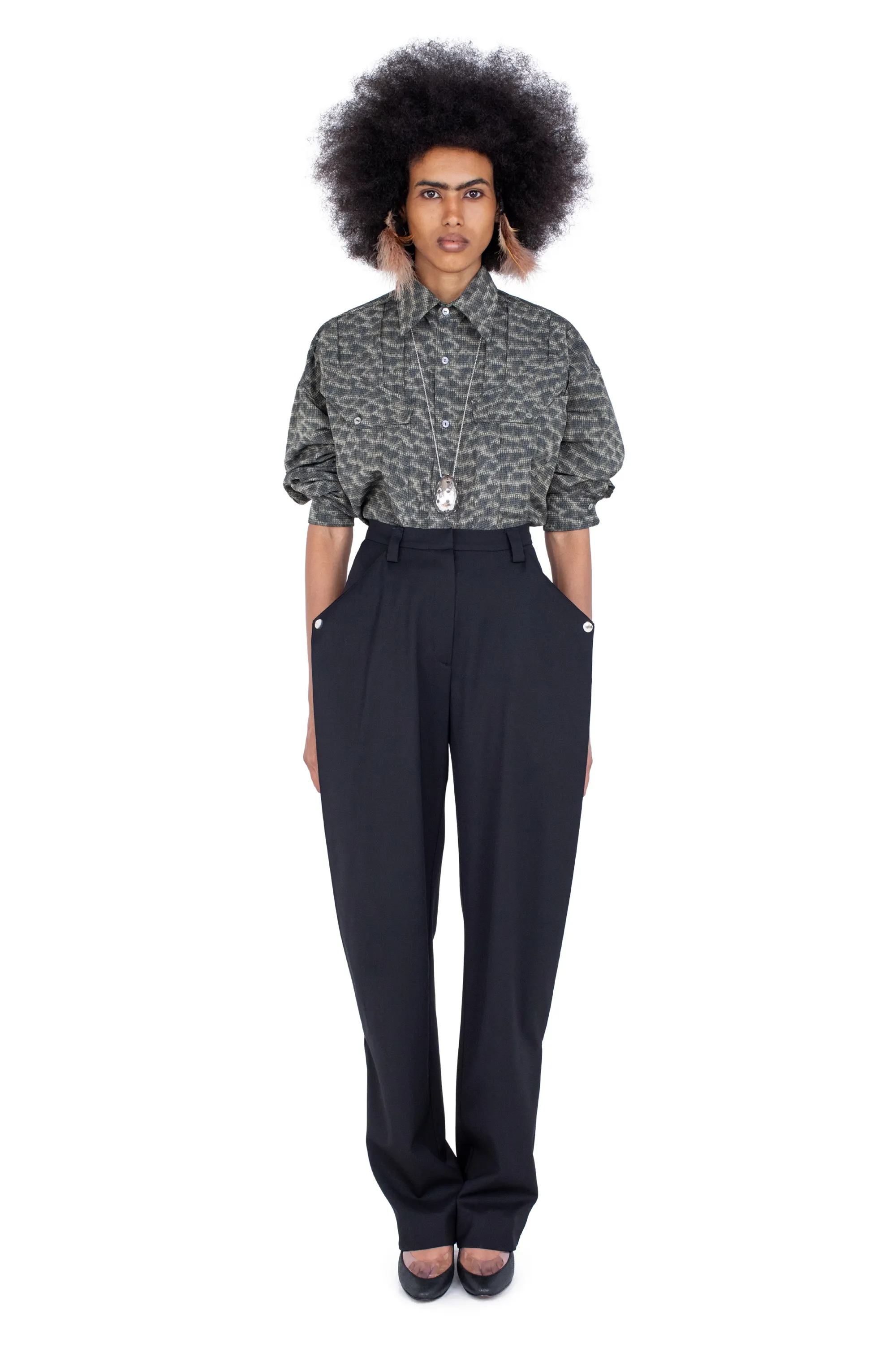 KIKO KOSTADINOV WEKA SHIRT - FEATHER PRINT