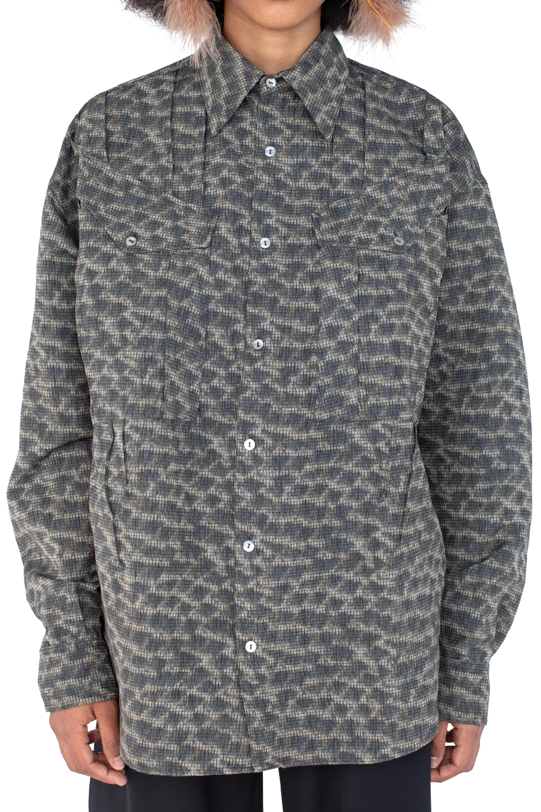 KIKO KOSTADINOV WEKA SHIRT - FEATHER PRINT