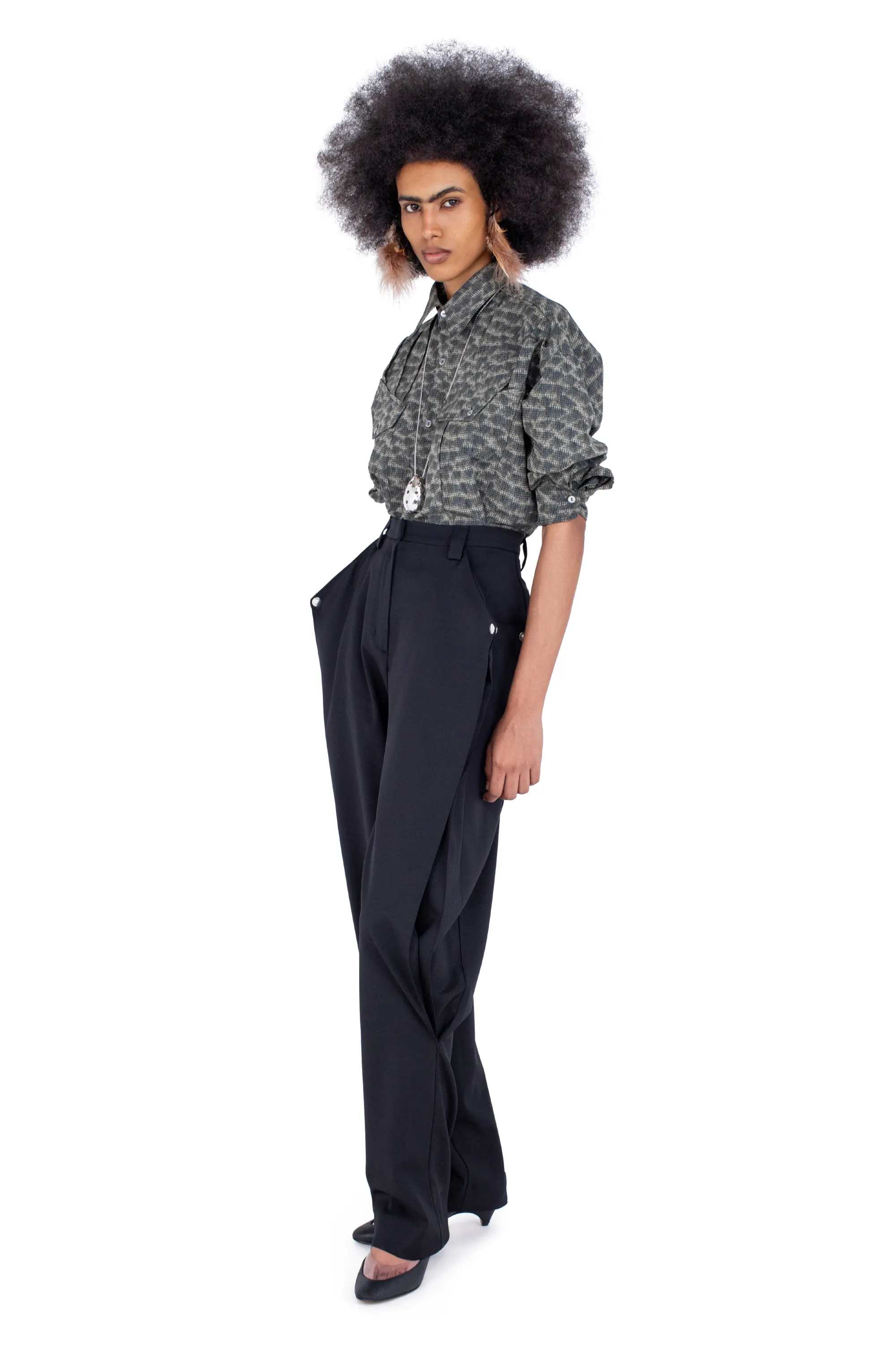 KIKO KOSTADINOV WEKA SHIRT - FEATHER PRINT
