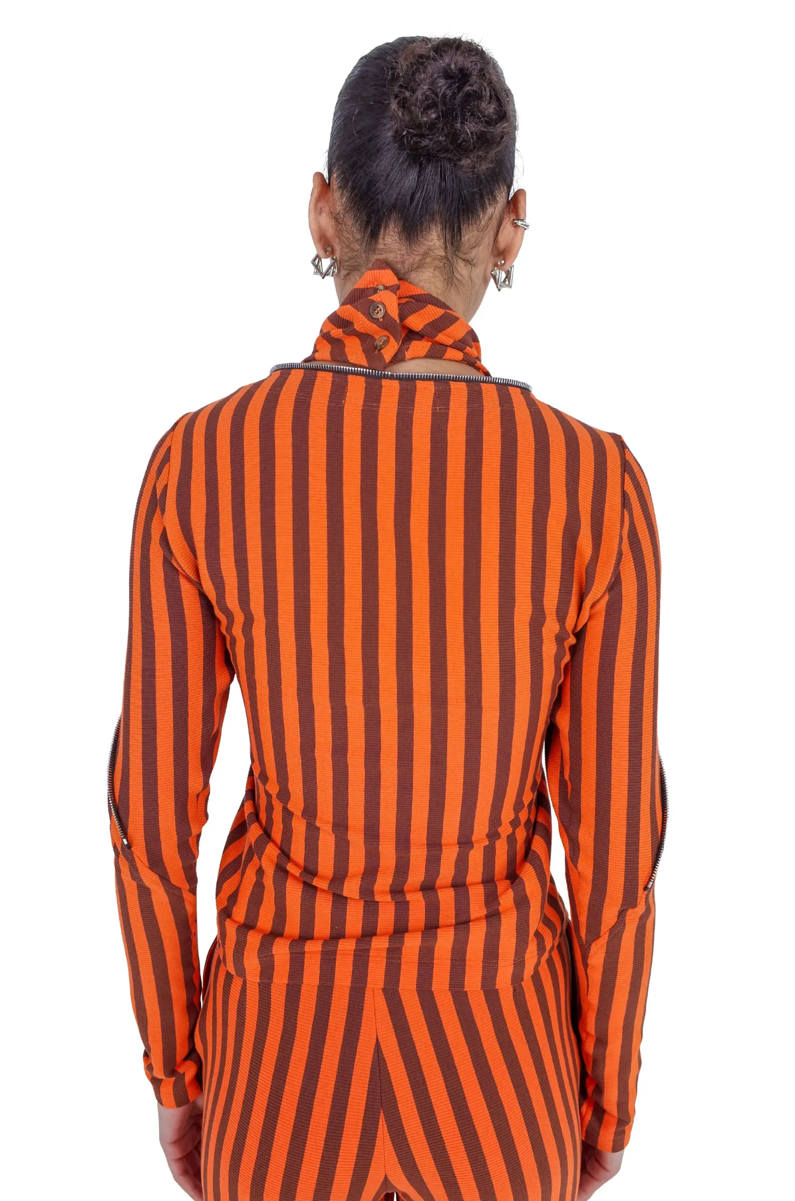 KIKO KOSTADINOV ZENOBIA JERSEY TOP - ORANGE STRIPE