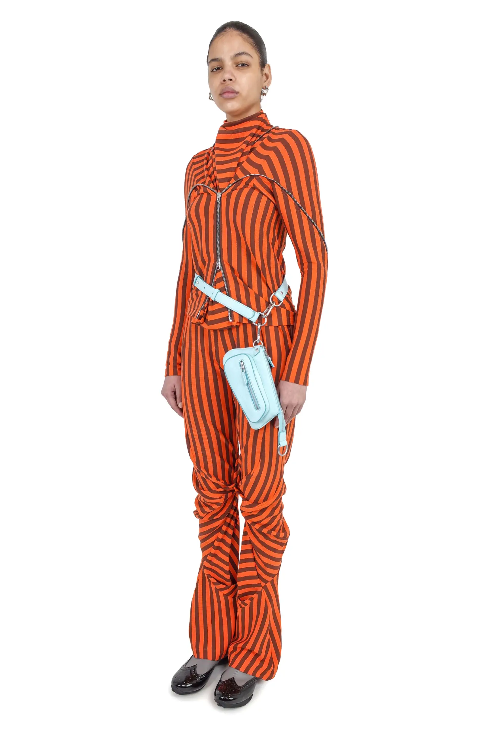 KIKO KOSTADINOV ZENOBIA JERSEY TOP - ORANGE STRIPE